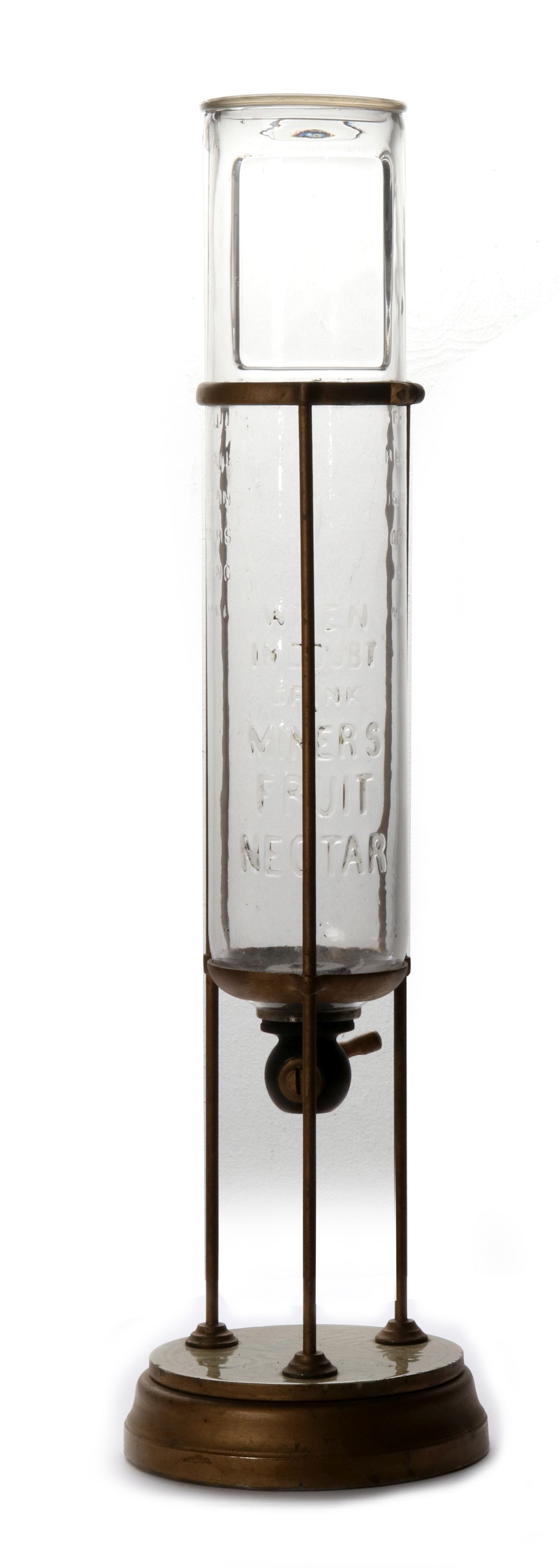A MINER'S 5Â¢ FRUIT NECTAR SODA DISPENSER C. 1890s