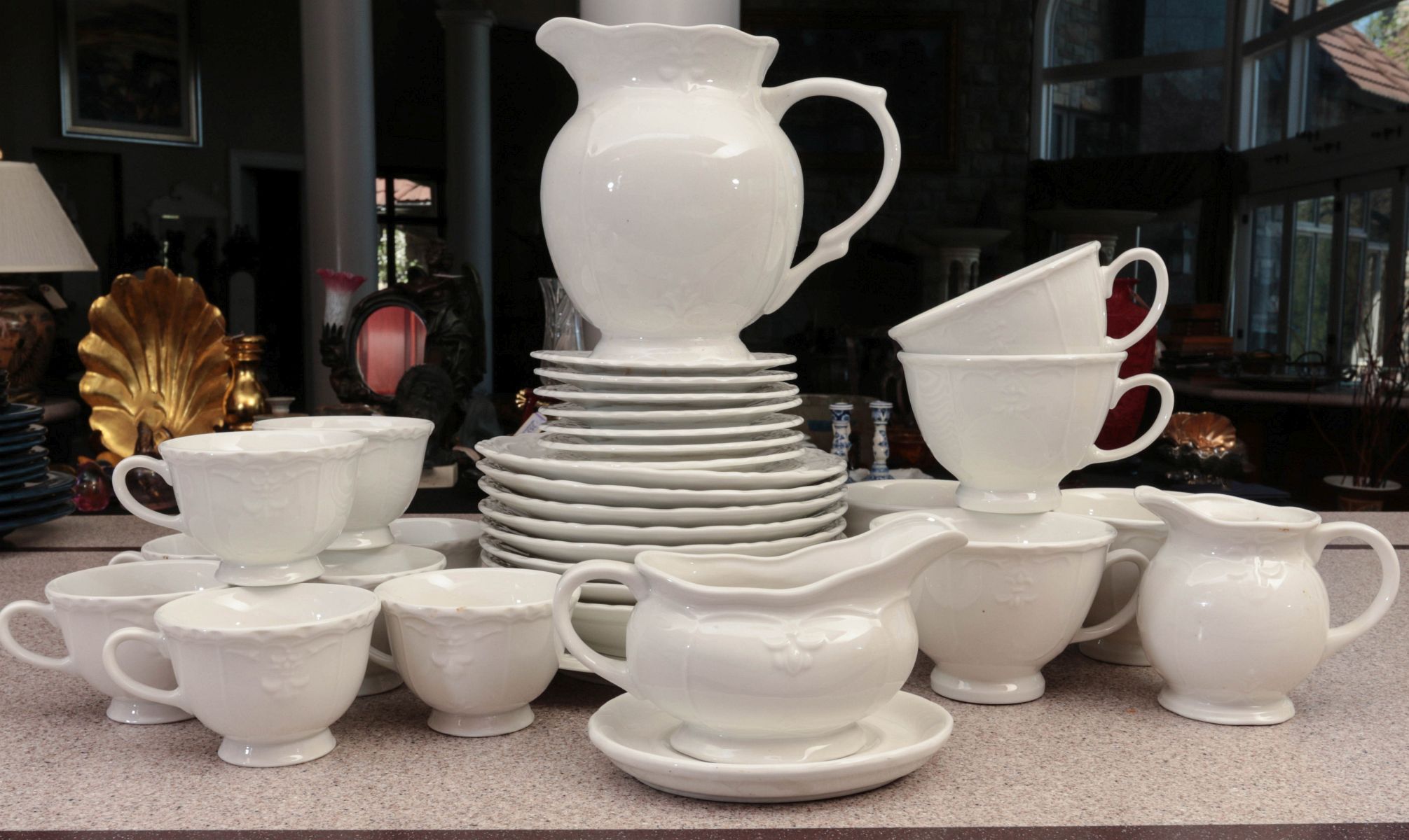 A LARGE LOT OF CHINA SETS AND SERVING PIECES