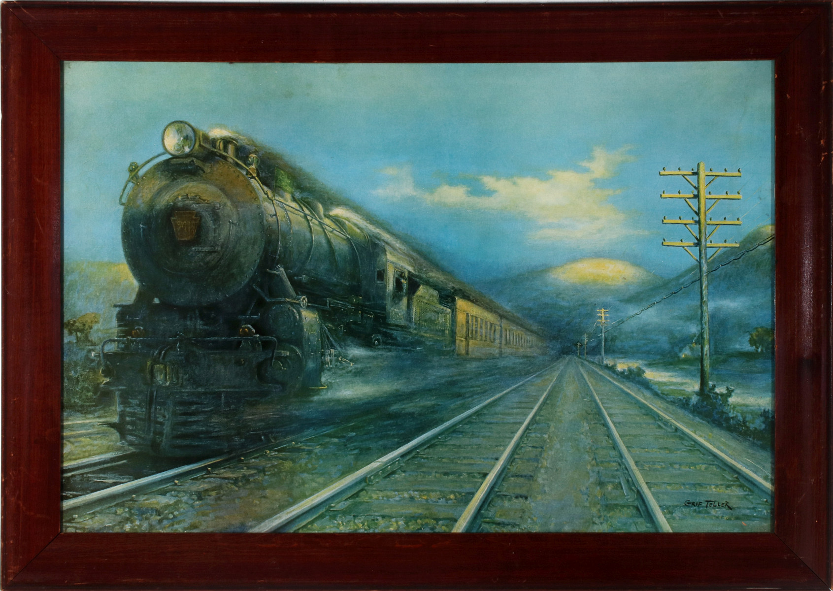 TWO COLLECTIBLE VINTAGE PRINTS WITH LOCOMOTIVES
