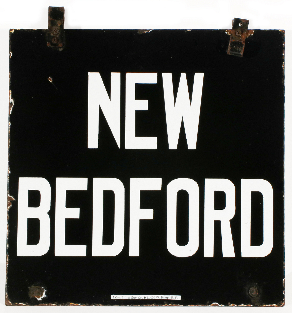 A PORCELAIN SIGN FOR THE UNION STREET RY TROLLEY (MASS)