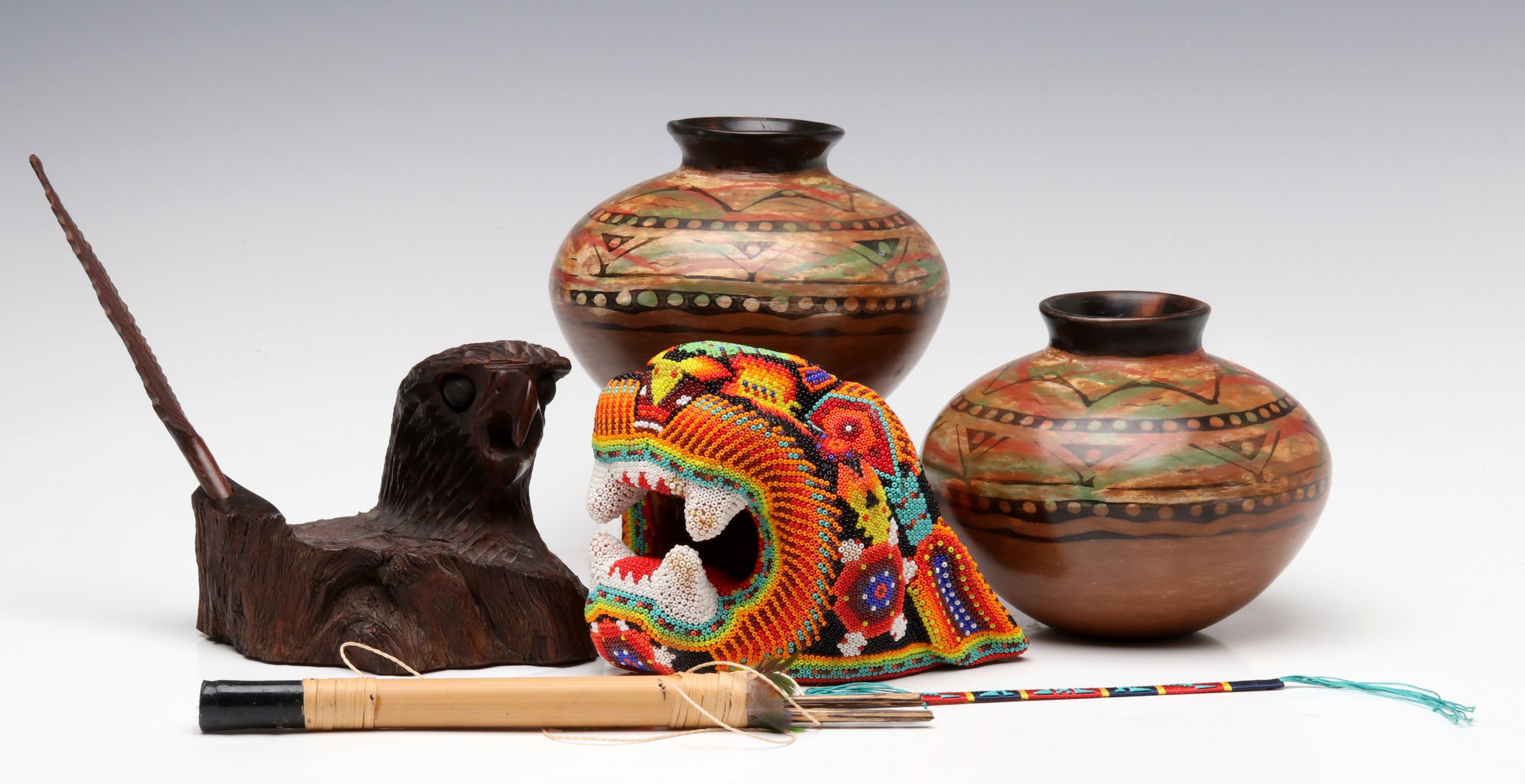 A COLLECTION OF MEXICAN AND S. AMERICAN ARTISAN CRAFTS