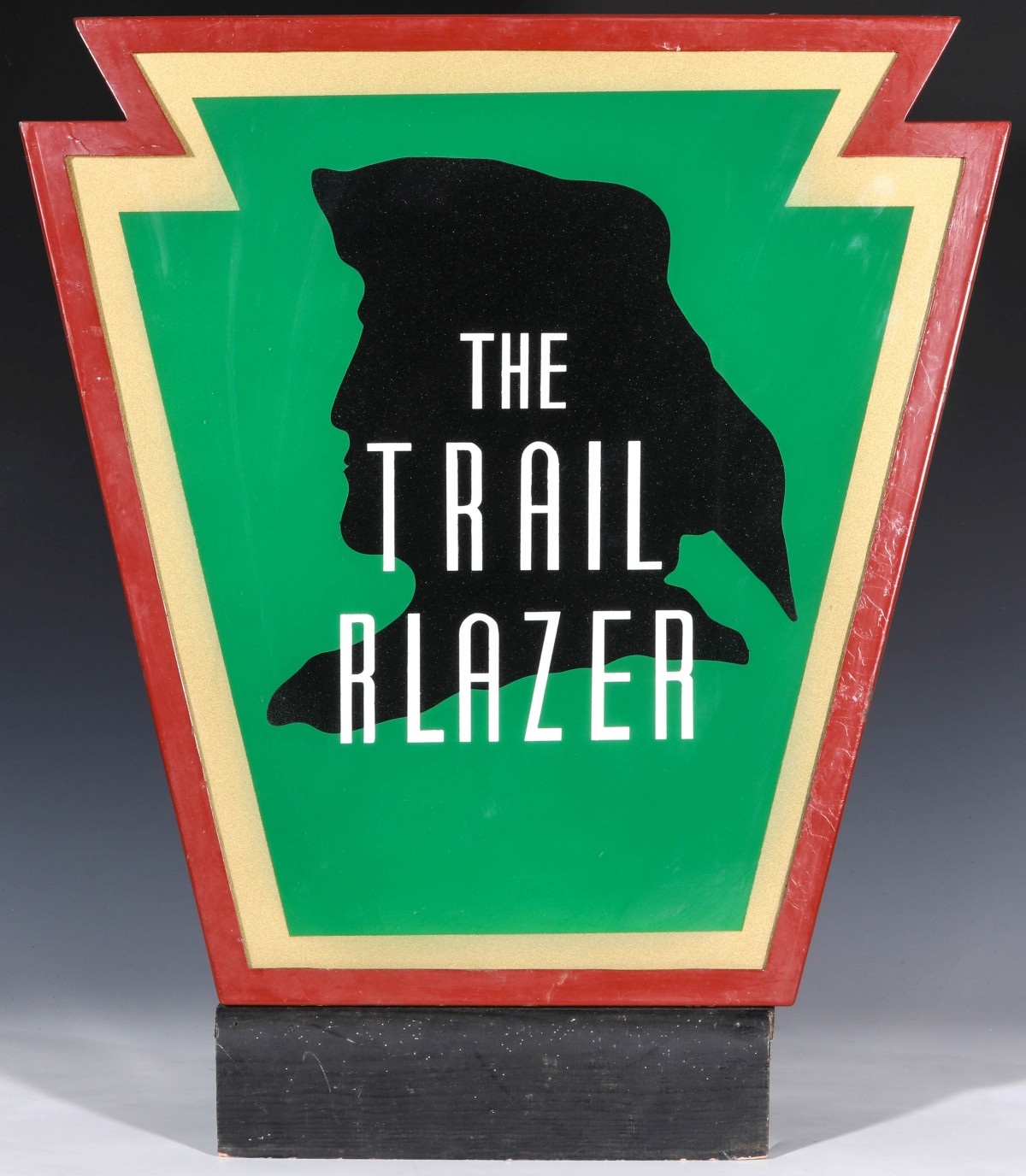 A PENNSYLVANIA RAILROAD TAIL SIGN FOR THE TRAIL BLAZER