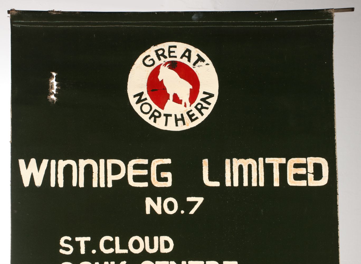 A PAINTED GATE SIGN FOR GREAT NORTHERN WINNIPEG LIMITED