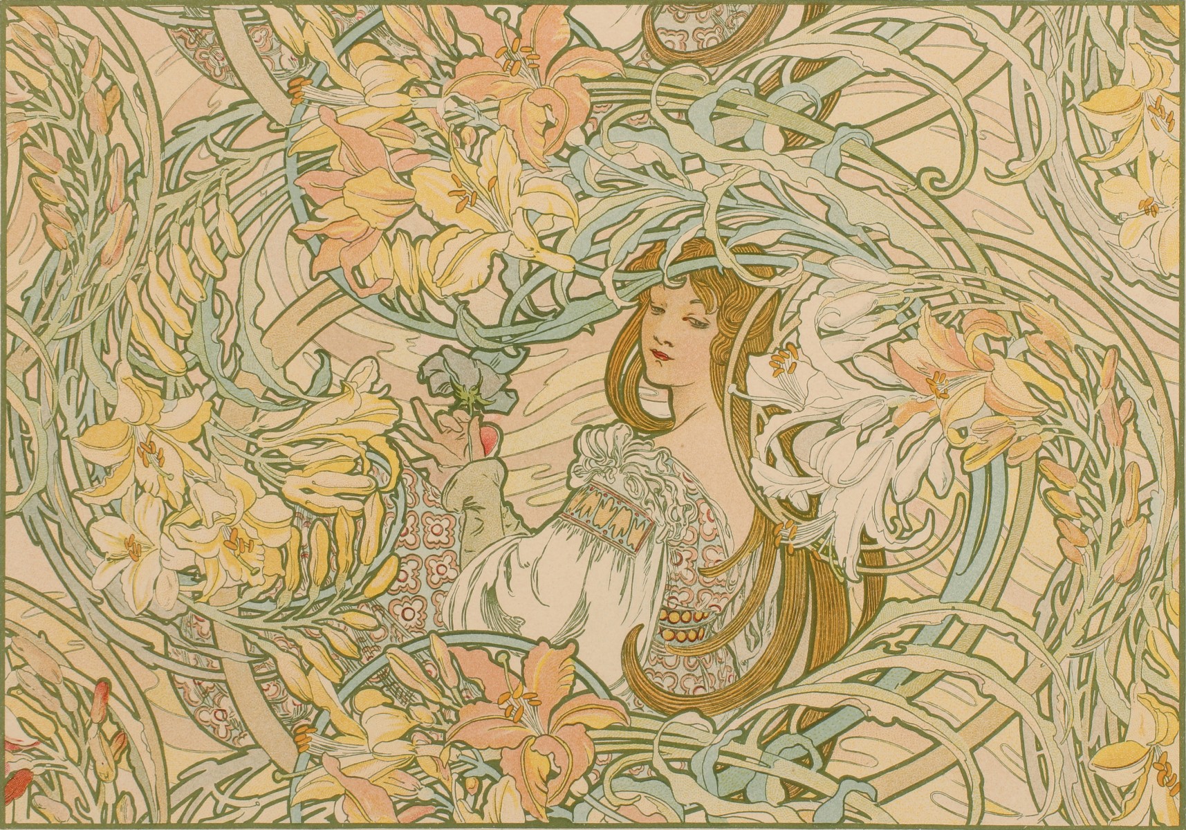 AFTER ALPHONSE MUCHA (1860-1939) COLOR LITHOGRAPH