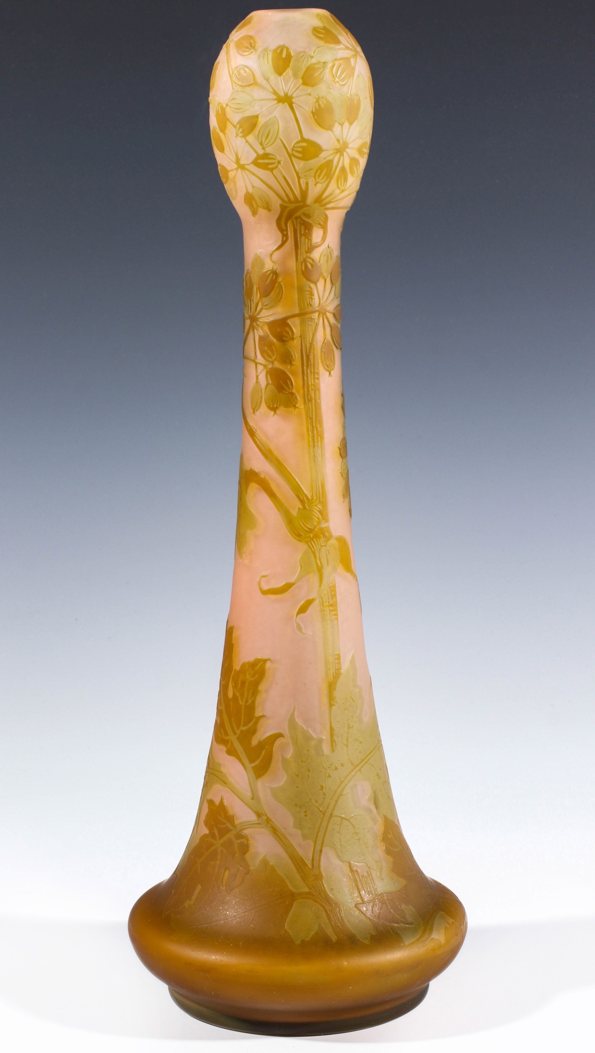 A FINE 17-INCH FRENCH CAMEO GLASS VASE SIGNED GALLÃ‰