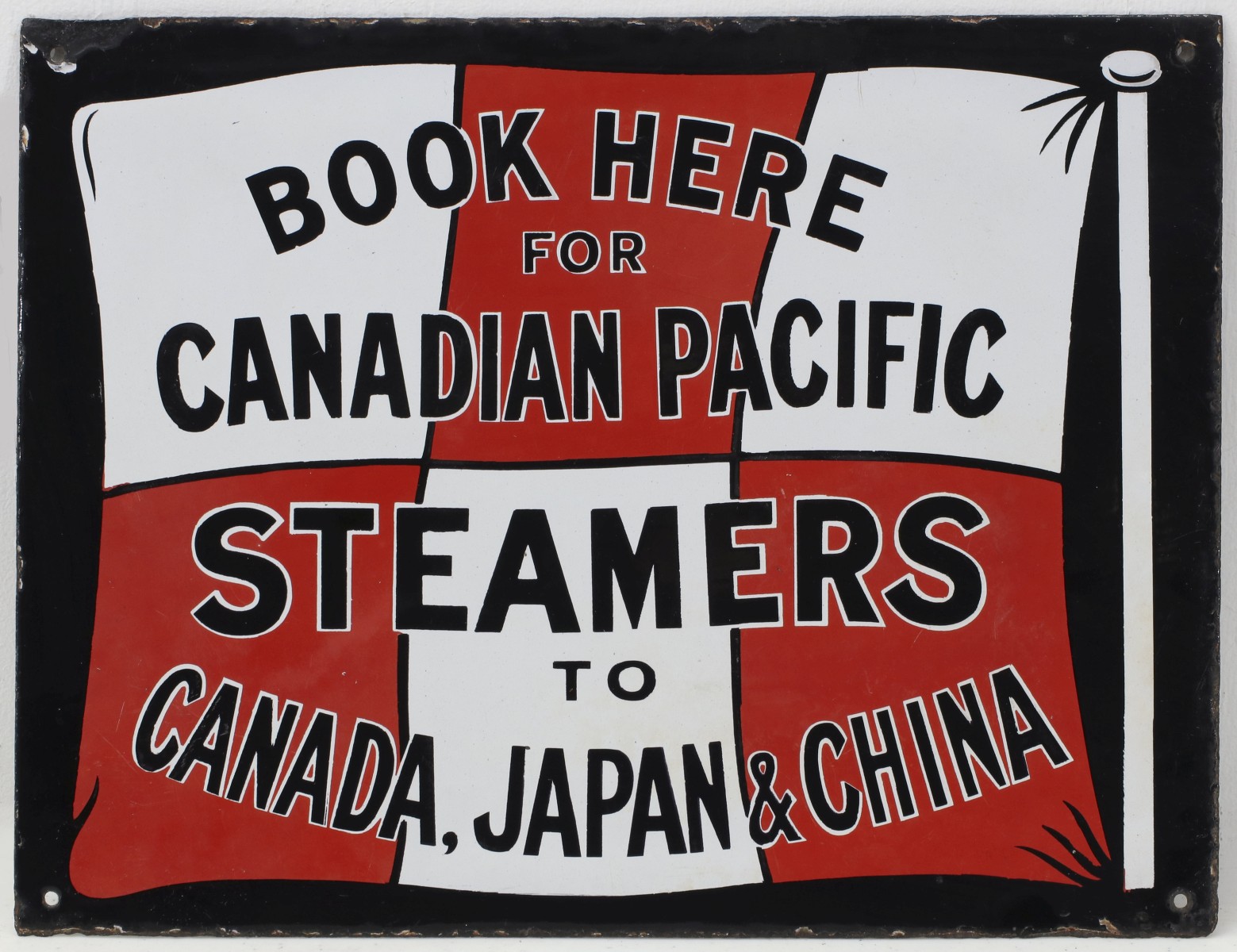 PORCELAIN ENAMEL SIGN FOR CANADIAN PACIFIC STEAMERS