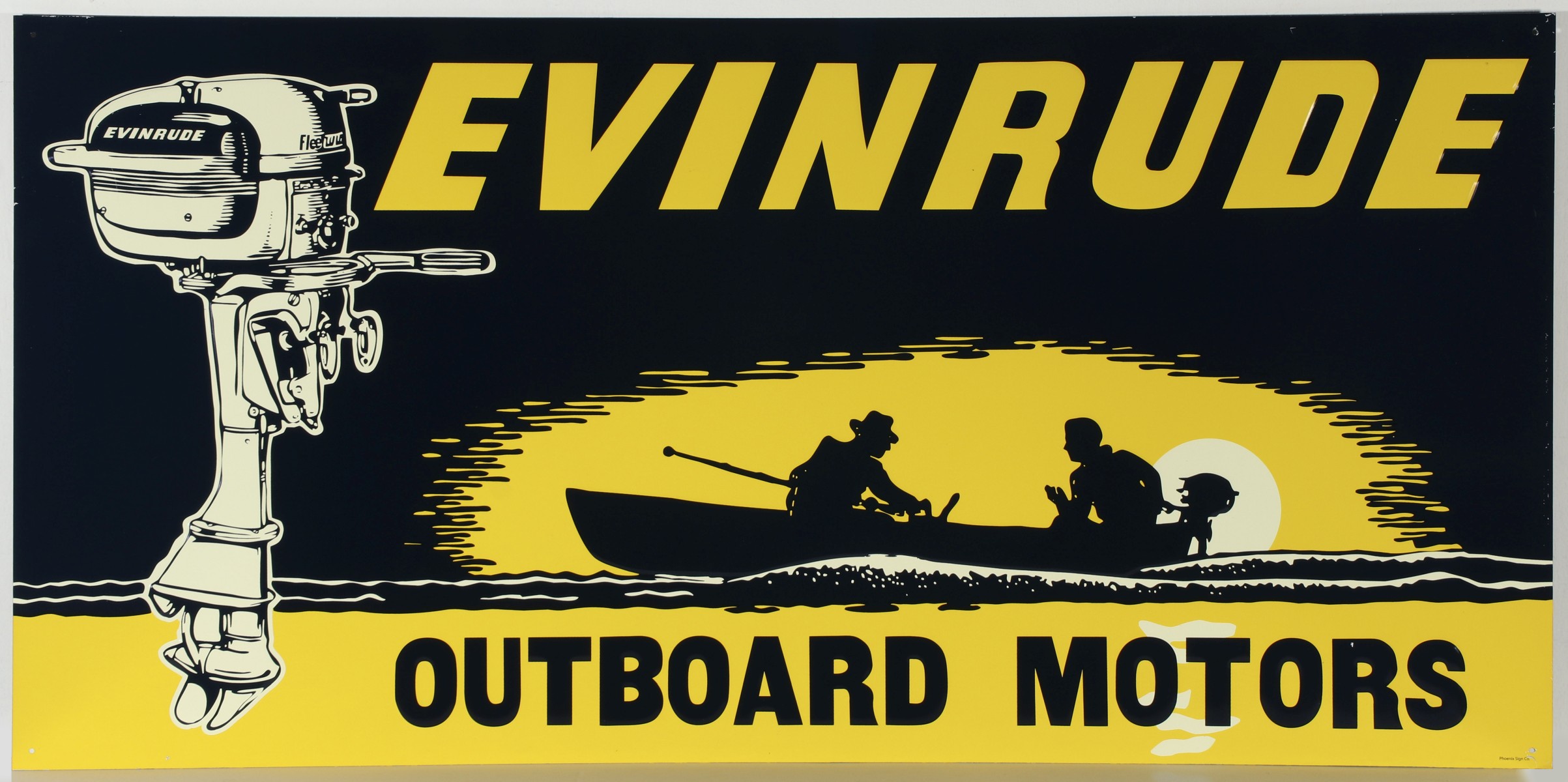 A VERY GOOD EVINRUDE OUTBOARD MOTORS ADVERTISING SIGN