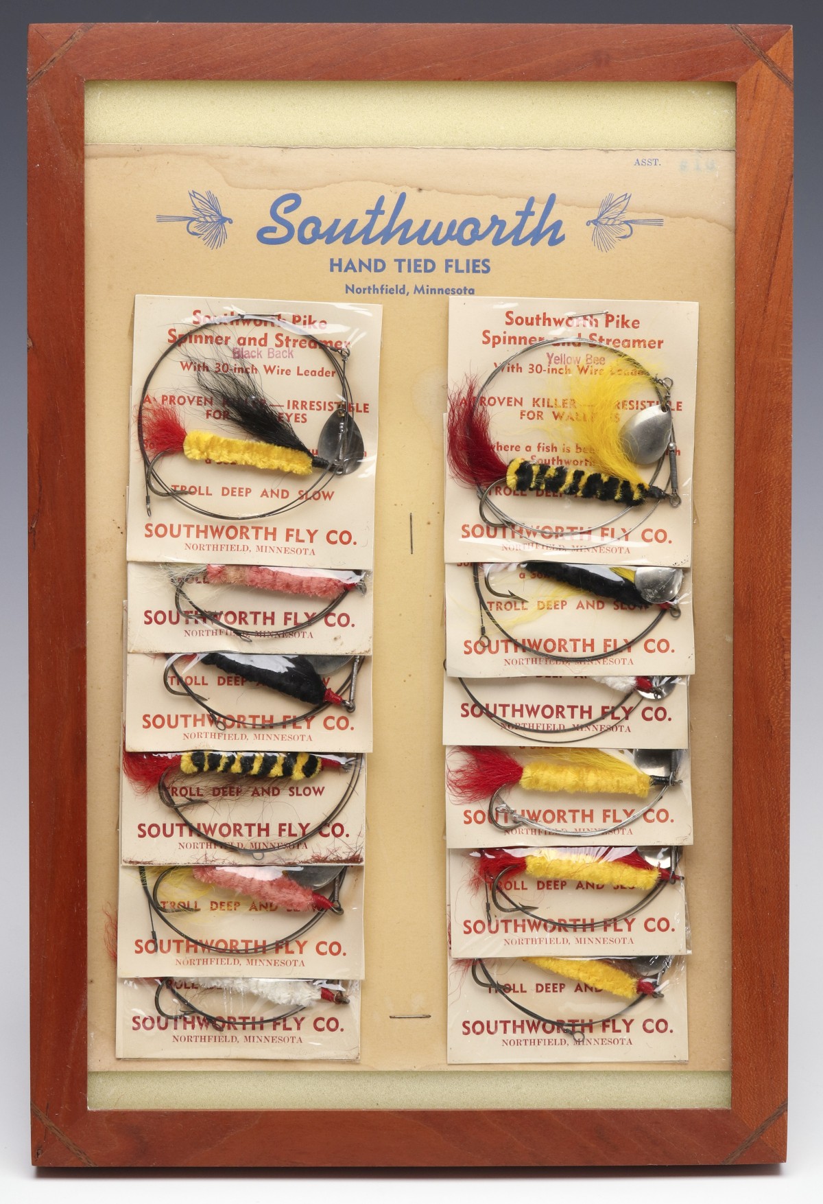 SOUTHWORTH HAND TIED FLIES NEW OLD STOCK STORE DISPLAY