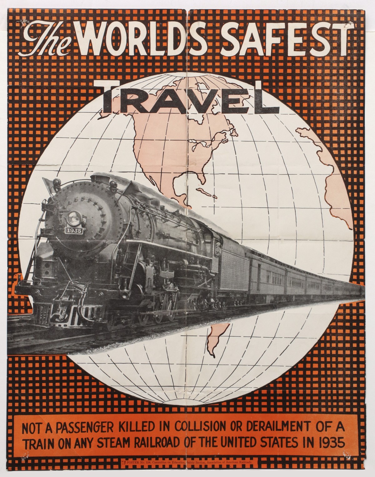 ASSN. OF AMERICAN RAILROADS ADVERTISING POSTER C. 1936