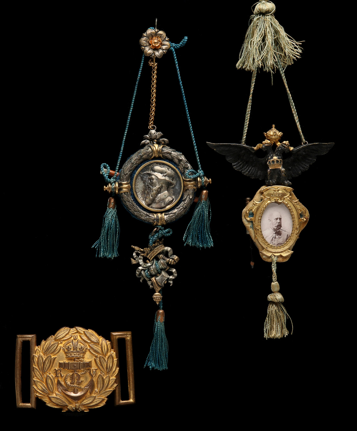 TWO ELABORATE GERMAN CHATELAINE DANCE CARDS CIRCA 1890s