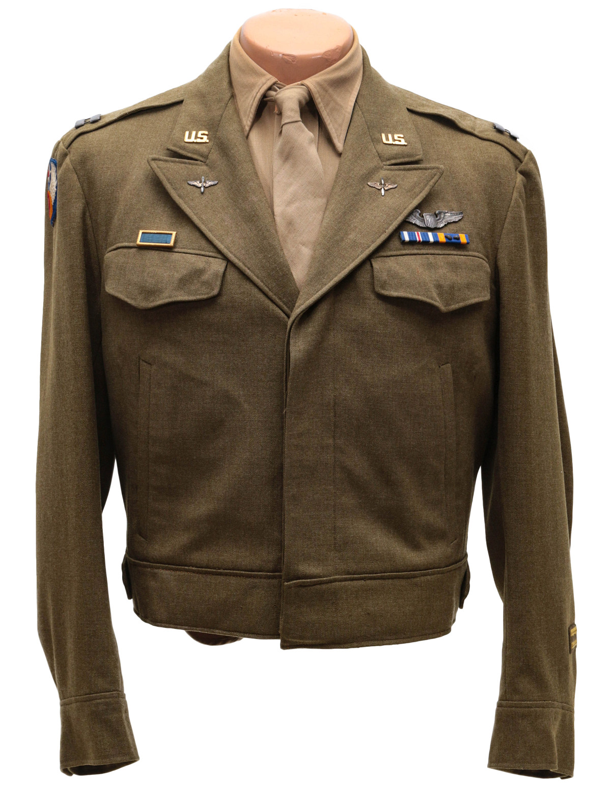 UNIDENTIFIED CAPT AND SERGEANT'S AAF IKE UNIFORMS