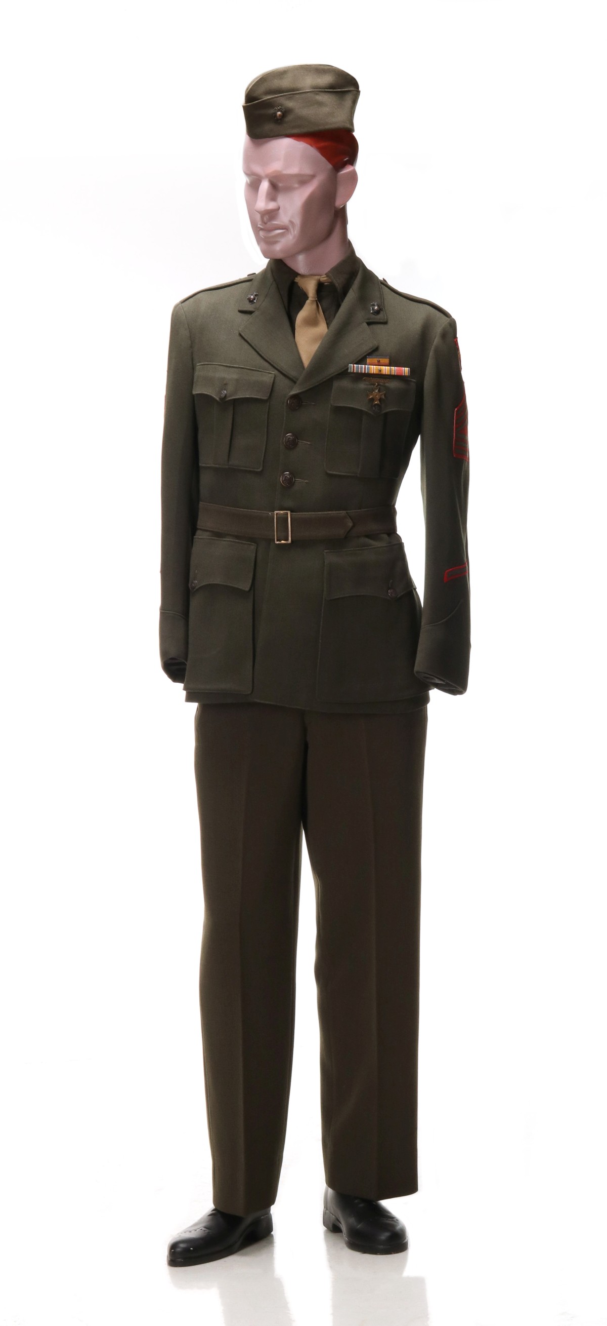 UNIDENTIFIED 36TH INFANTRY AND USMC MASTER SGT UNIFORMS