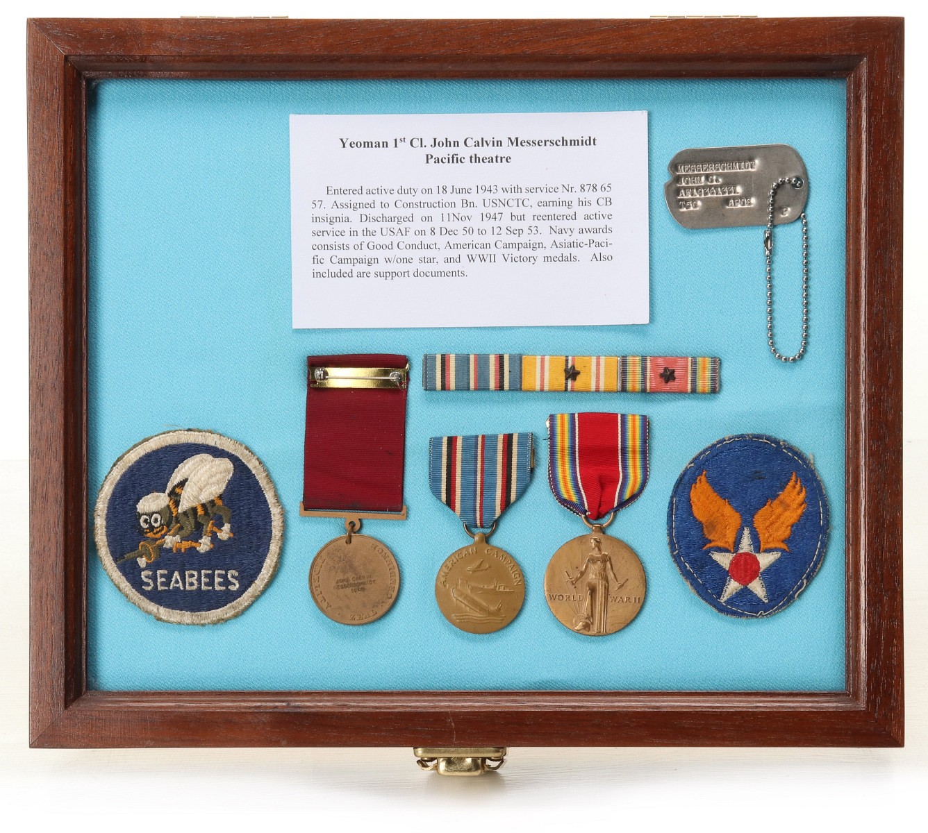 YEOMAN MESSERSCHMIDT'S USNR MEDALS AND OTHER EFFECTS