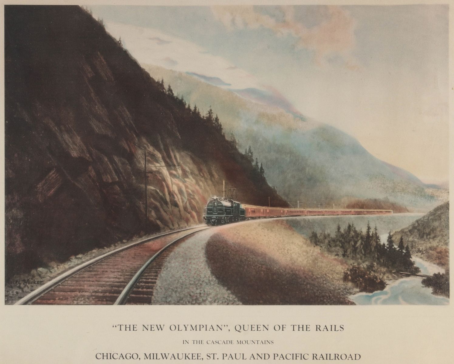 C.M.ST.P.&P. RR 'NEW OLYMPIAN QUEEN OF THE RAILS' PRINT