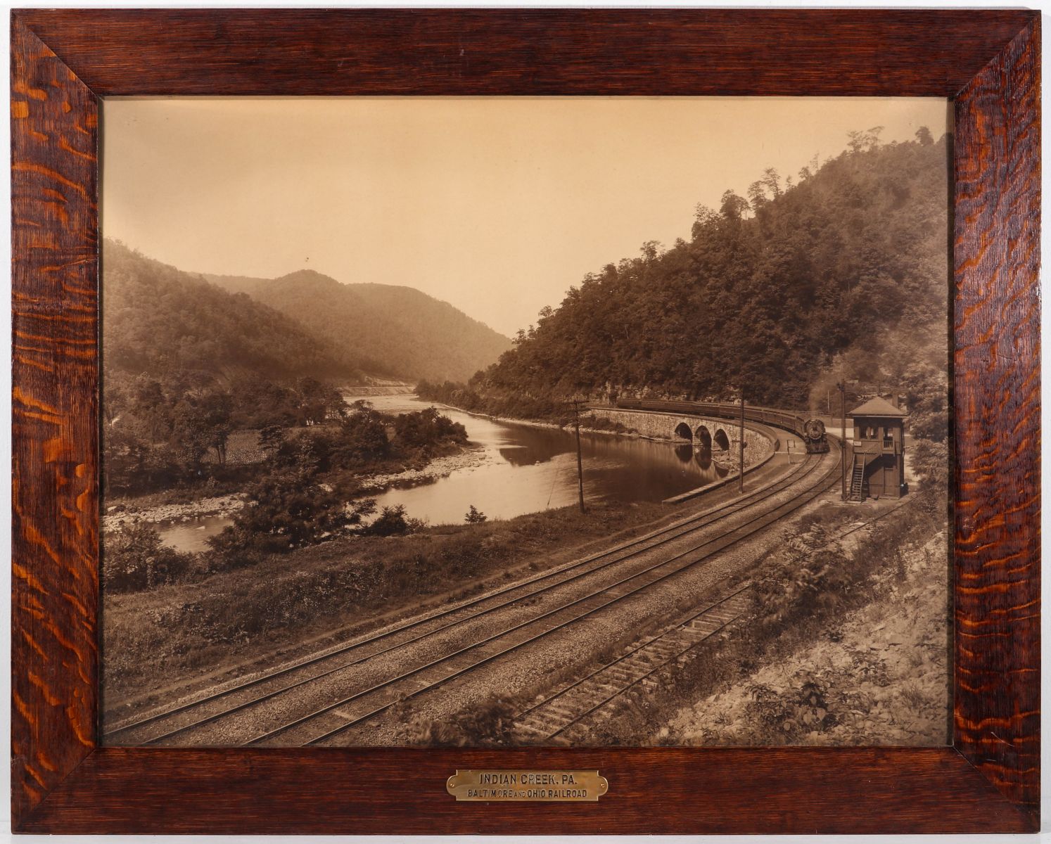A PHOTOGRAVURE VIEW OF INDIAN CREEK PA ON THE B&O