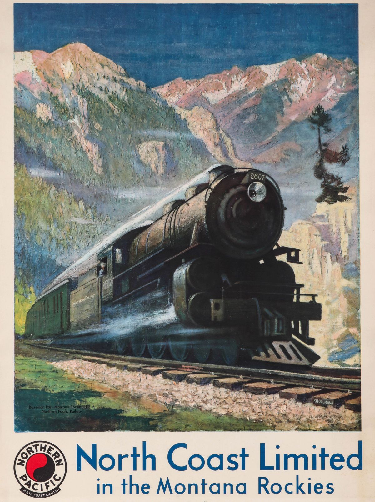 AN ORIGINAL NORTHERN PACIFIC RAILWAY ADVERTISING POSTER