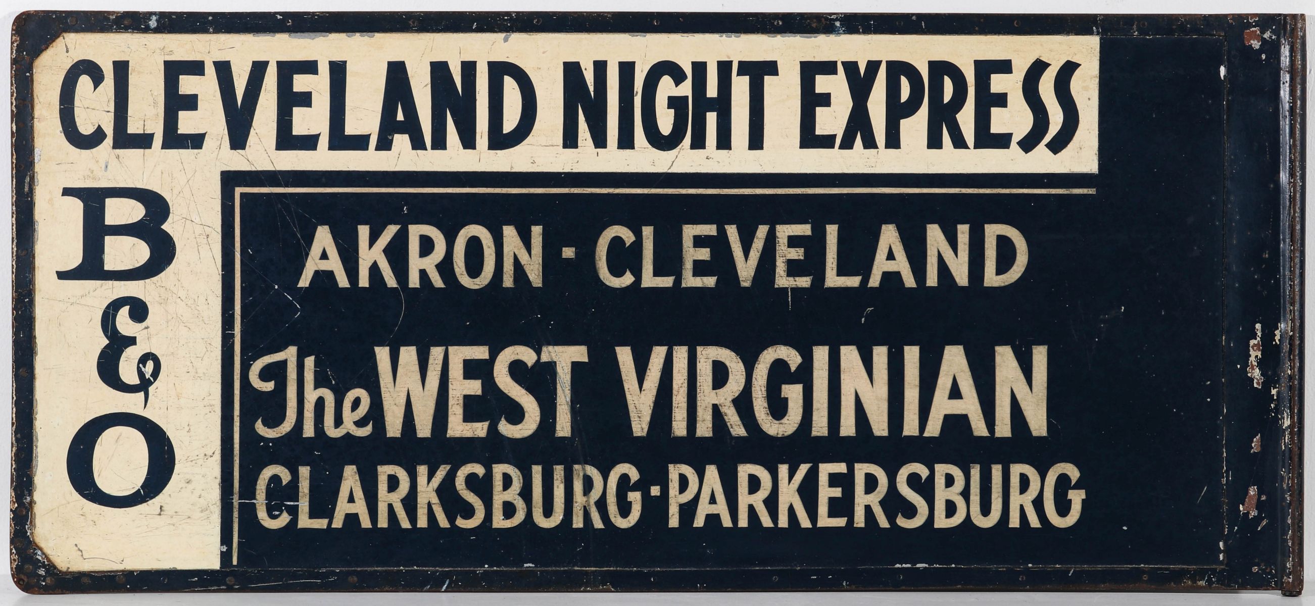 PAINTED GATE SIGNS FOR THE B&O CLEVELAND NIGHT EXPRESS