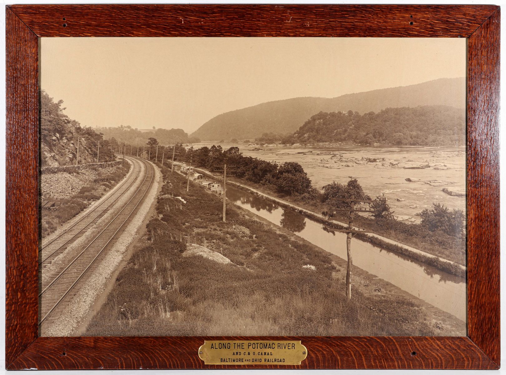A PHOTOGRAVURE VIEW ALONG THE POTOMAC RIVER ON THE B&O
