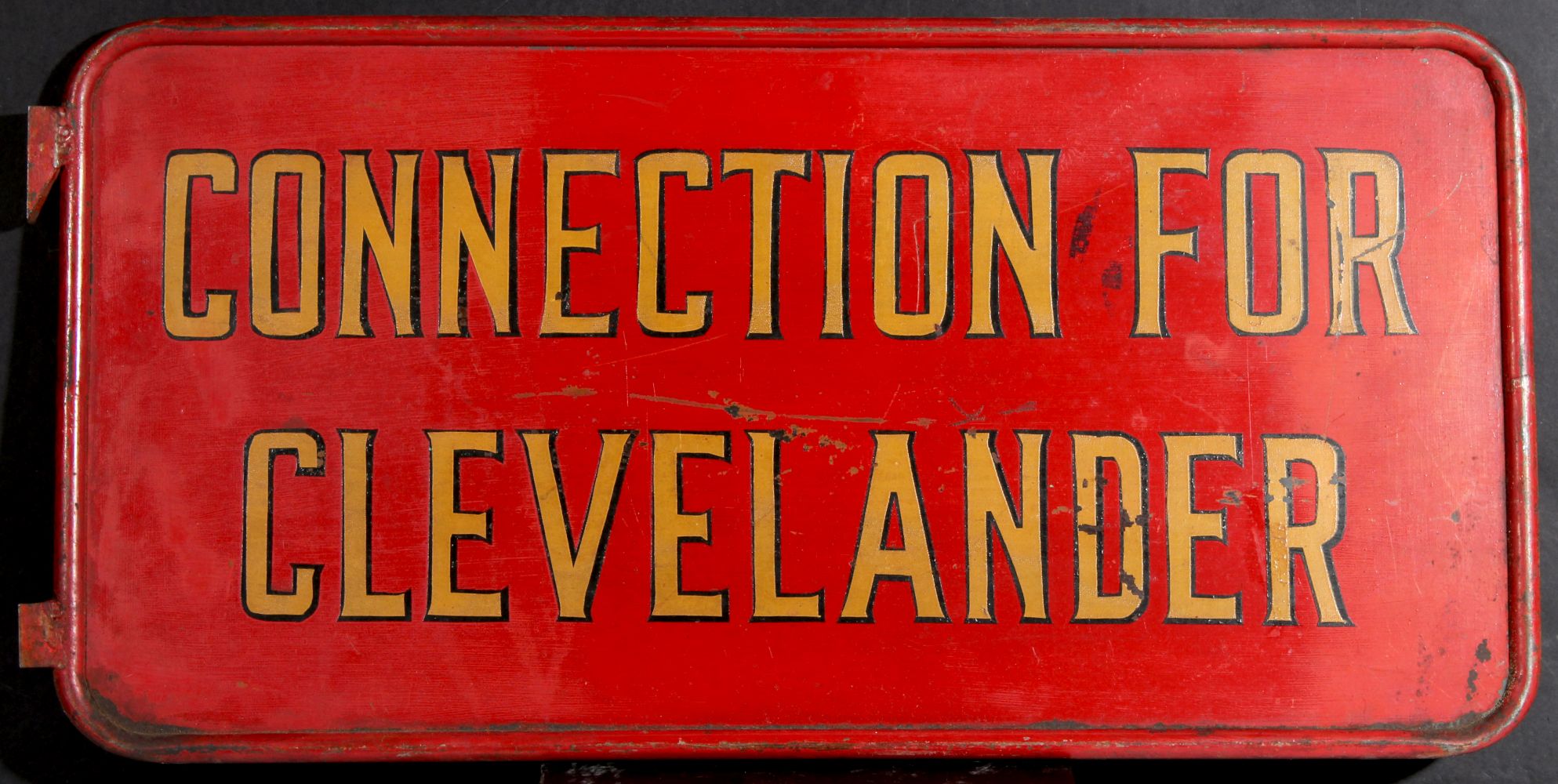 GATE SIGN FOR THE CLEVELANDER, BROAD ST. STATION PHILLY