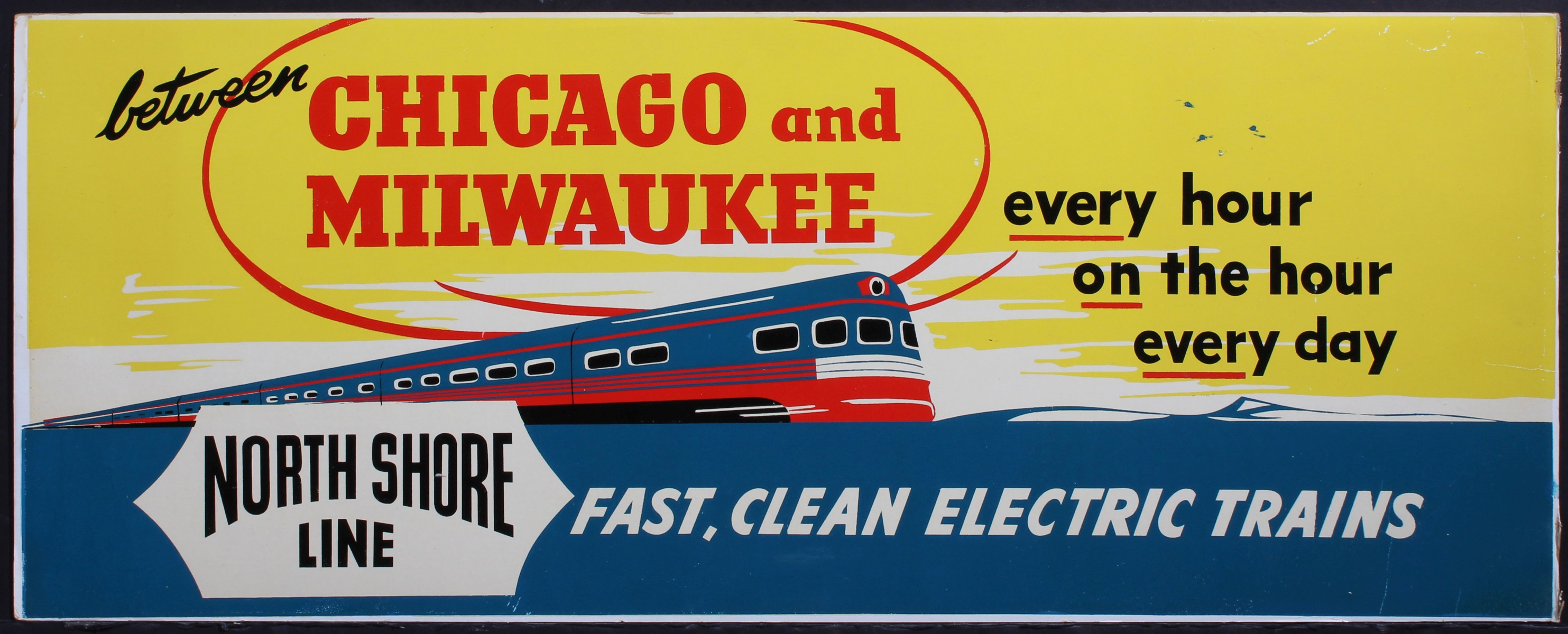 A CHICAGO NORTH SHORE AND MILWAUKEE TROLLEY SIGN