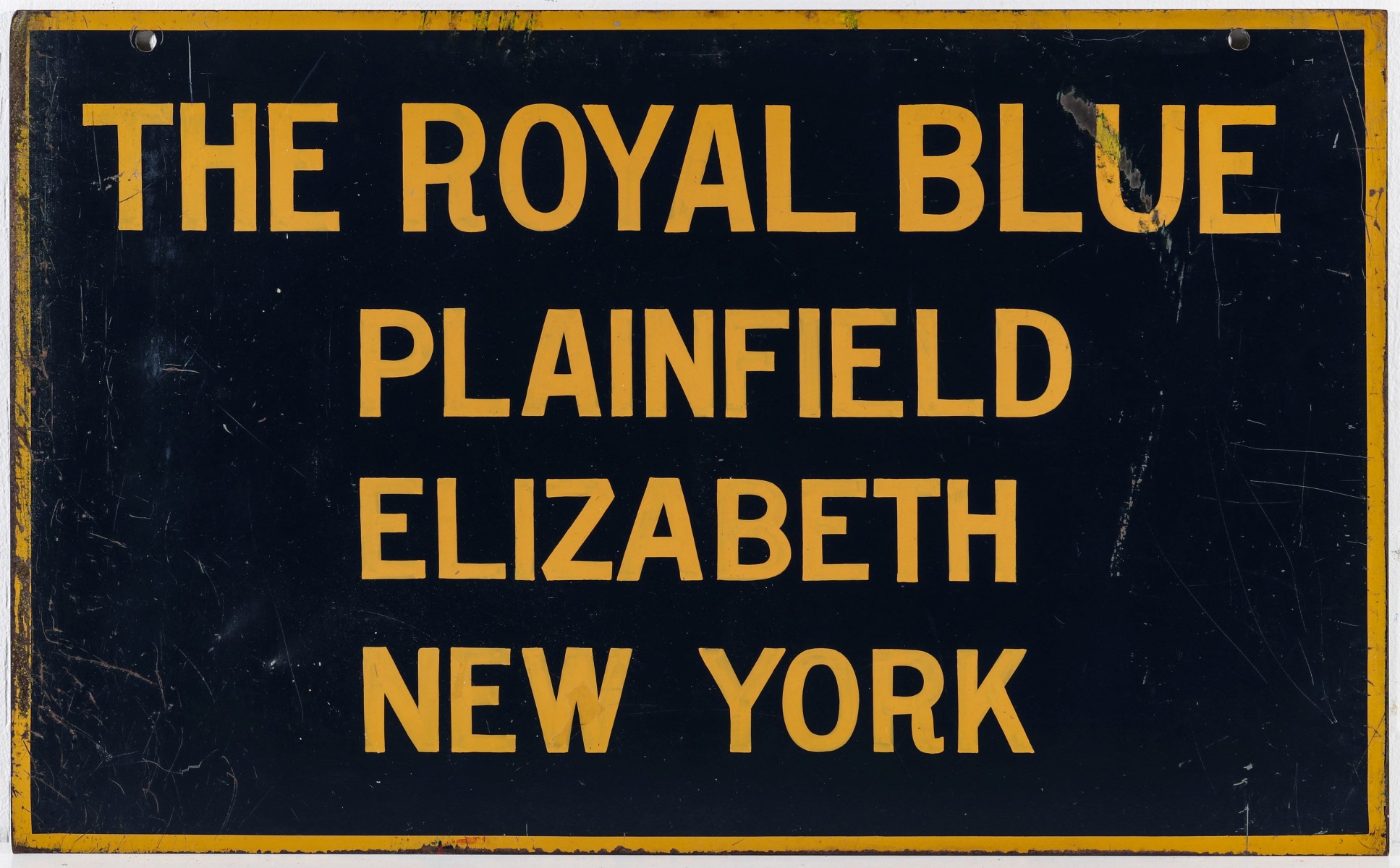 A PAINTED STEEL GATE SIGN FOR B&O RR THE ROYAL BLUE