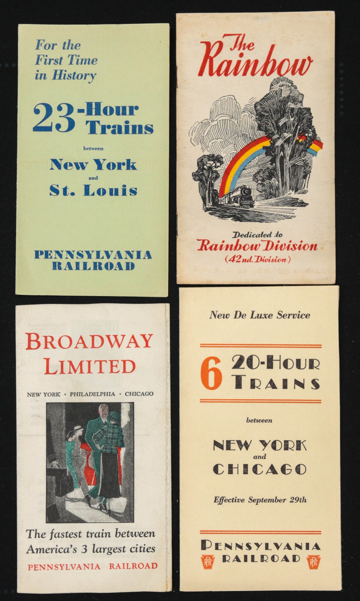 A COLLECTION OF P.R.R. TIME TABLES, BROCHURES
