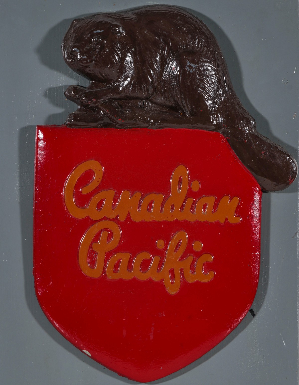A CANADIAN PACIFIC RR LOGO PLAQUE FOR THE ACADIAN ROOM