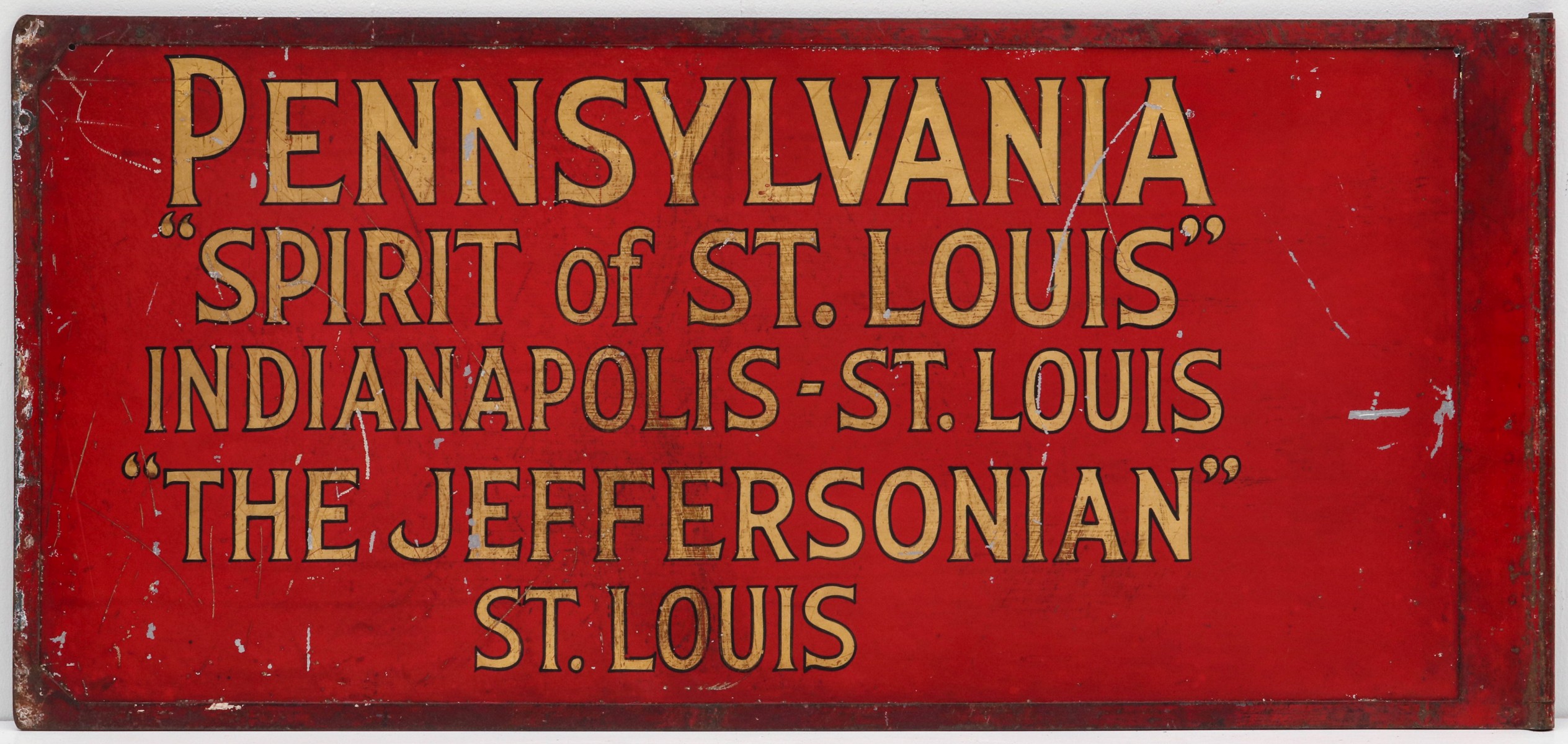 PAINTED STEEL GATE SIGN FOR PENNSYLVANIA RAILROAD