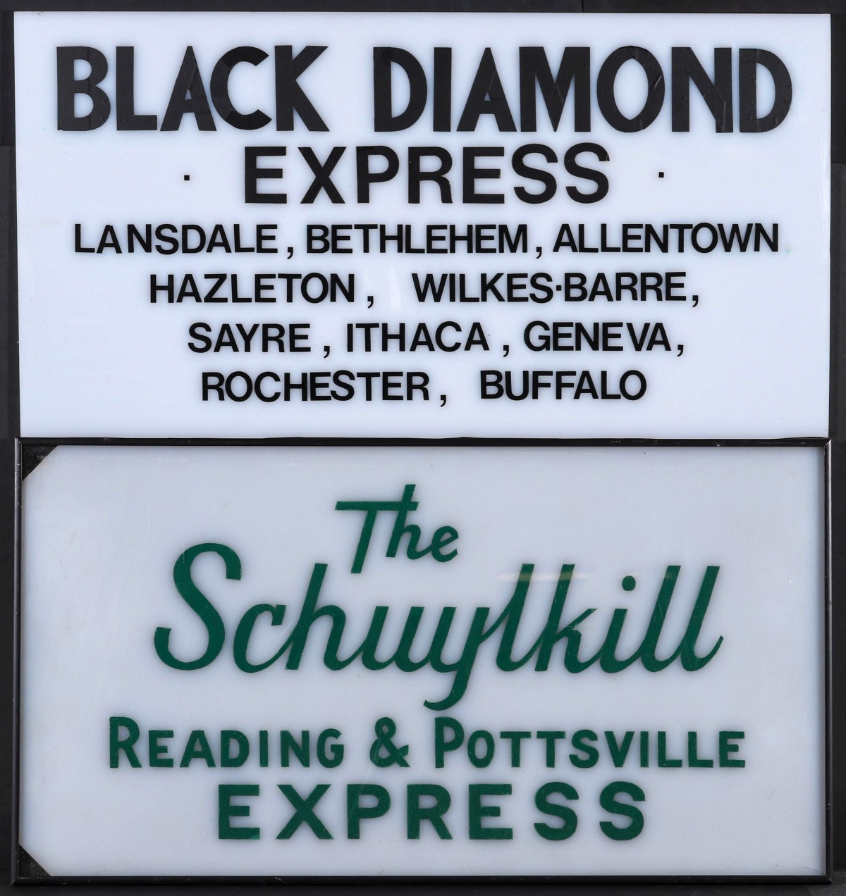 LEHIGH VALLEY AND PENNSYLVANIA RAILROAD STATION SIGNS