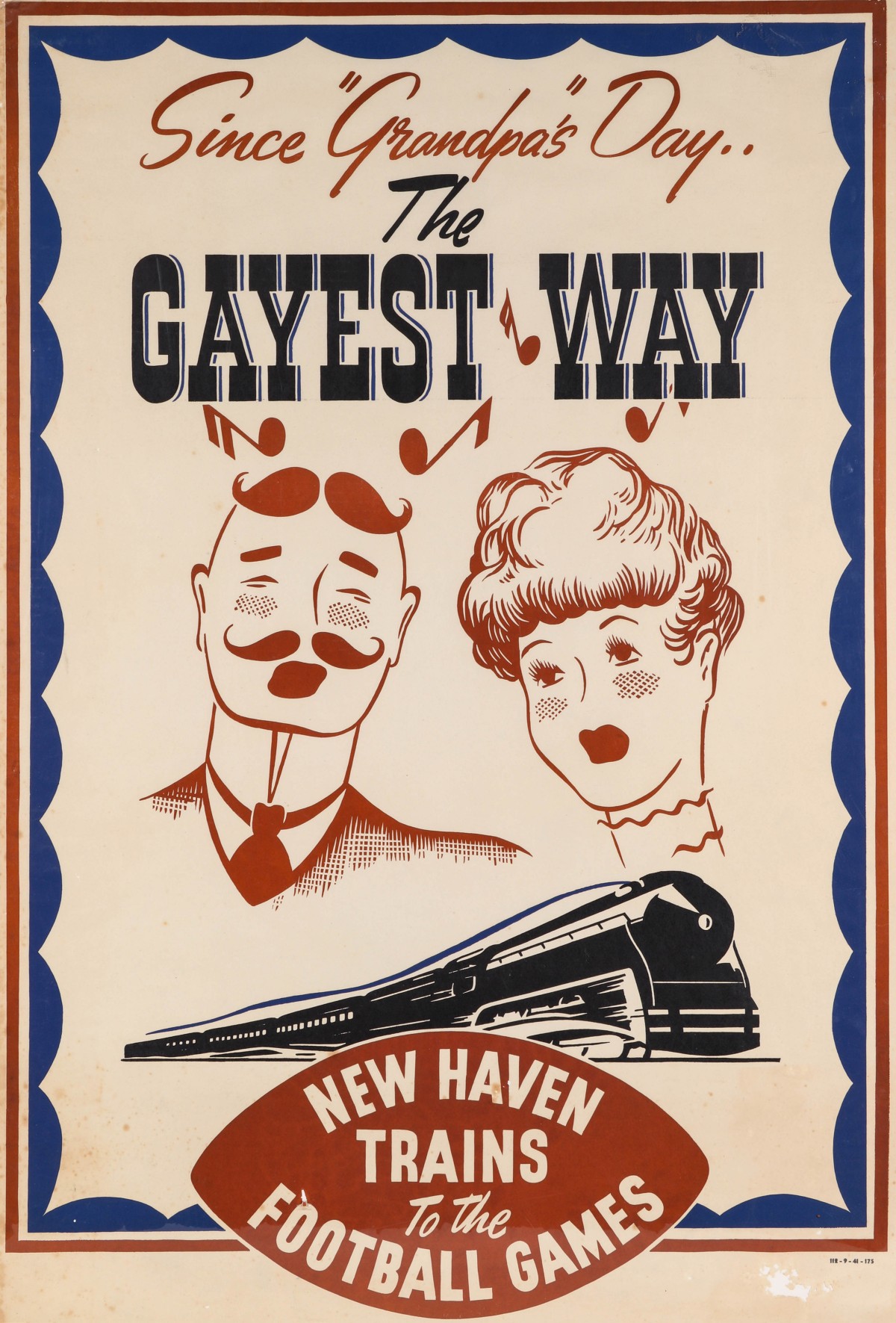NEW HAVEN RAILROAD 'THE GAYEST WAY' ADVERTISING POSTER