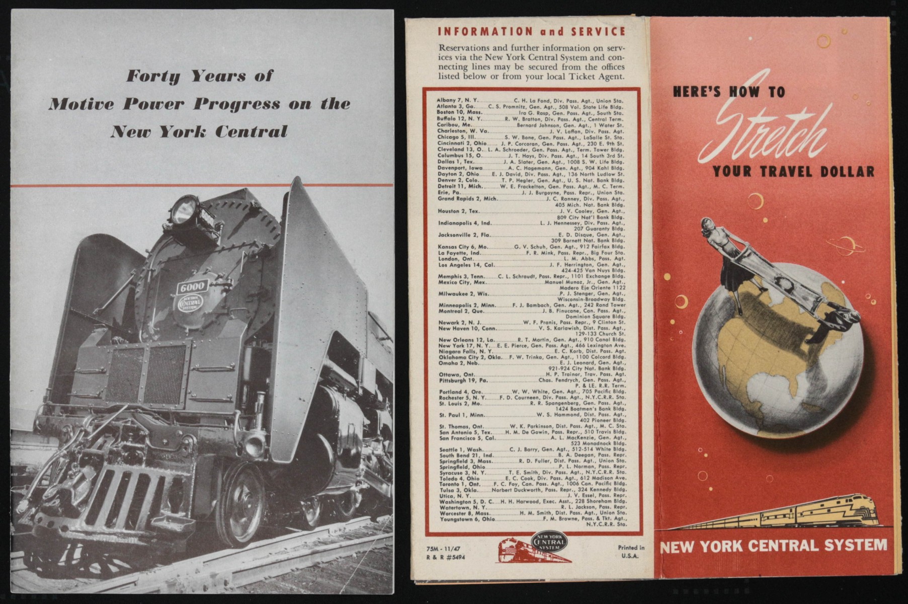 A COLLECTION OF N.Y.C.R.R. TIME TABLES, BROCHURES