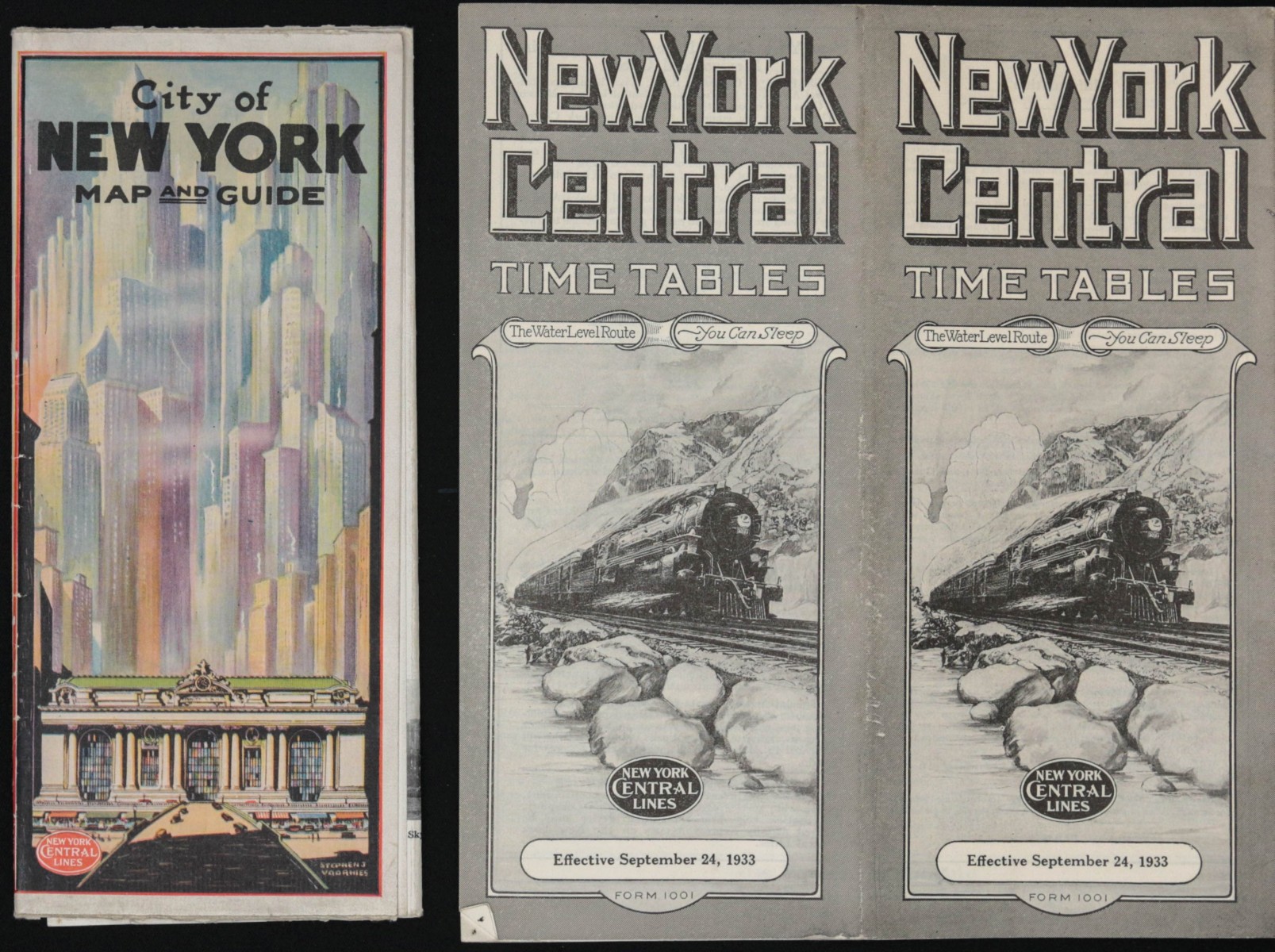 A COLLECTION OF N.Y.C.R.R. TIME TABLES, BROCHURES