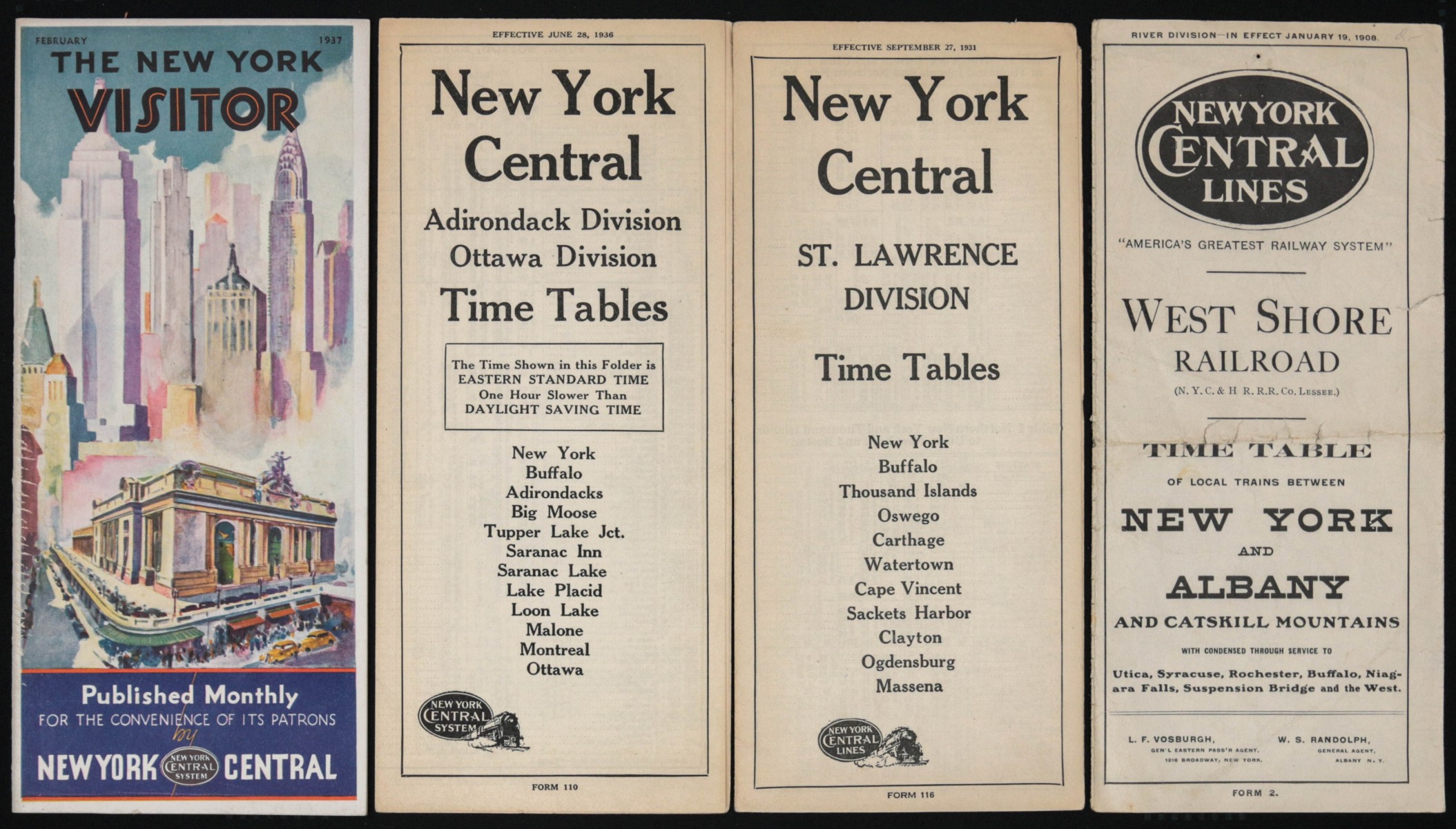 A COLLECTION OF N.Y.C.R.R. TIME TABLES