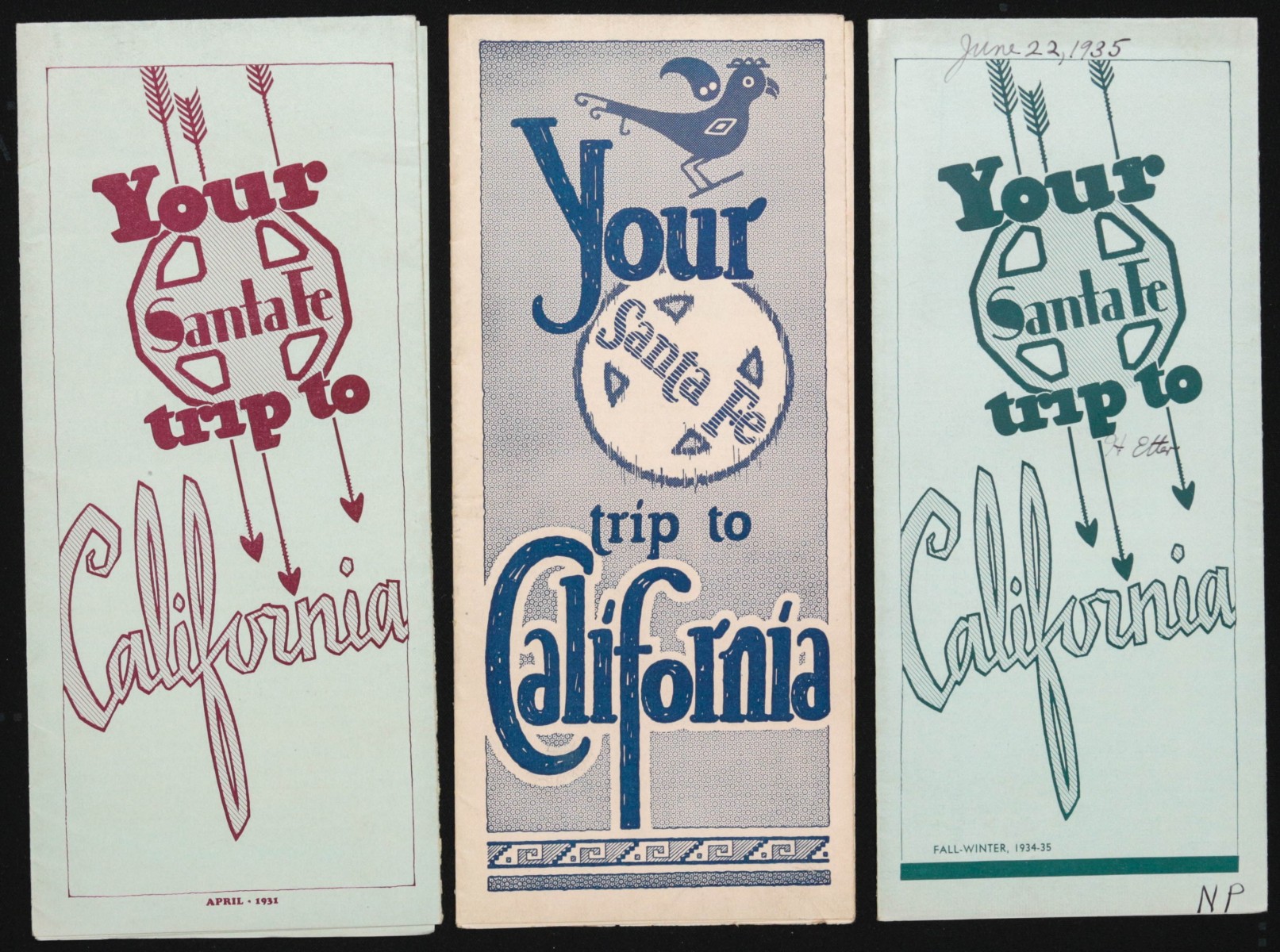 A COLLECTION OF SANTA FE TIME TABLES, BROCHURES