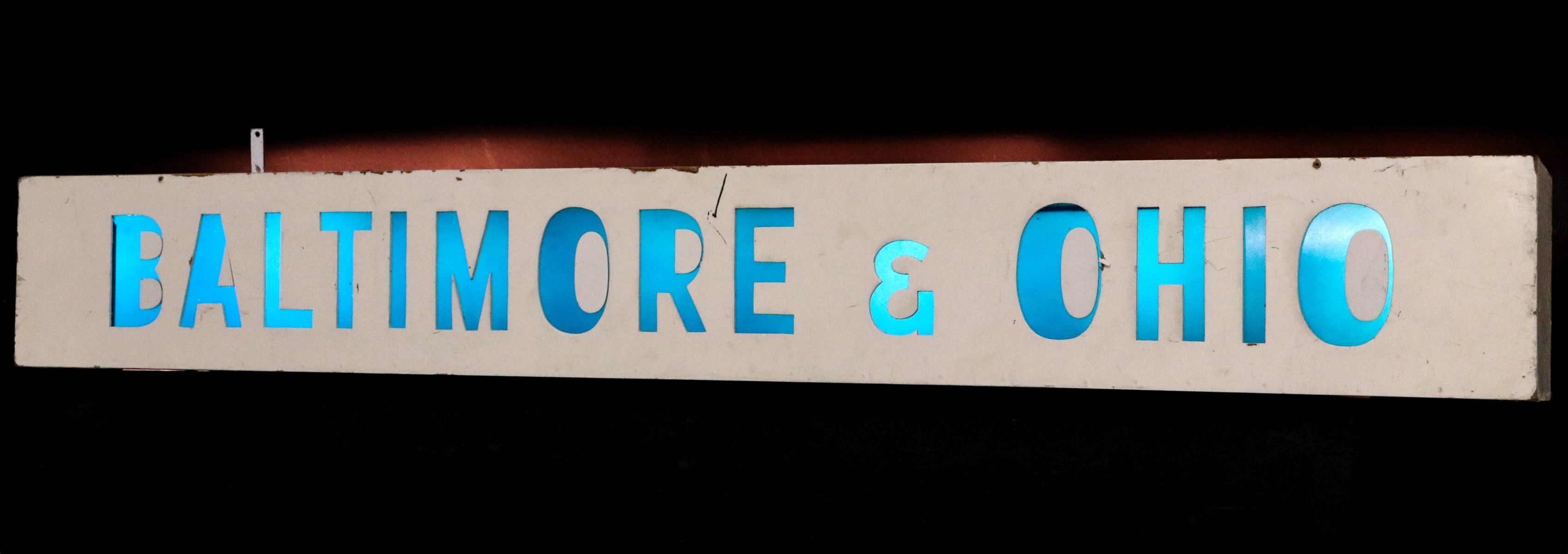 TWO WOOD SIGNS FOR THE BALTIMORE AND OHIO RAILROAD
