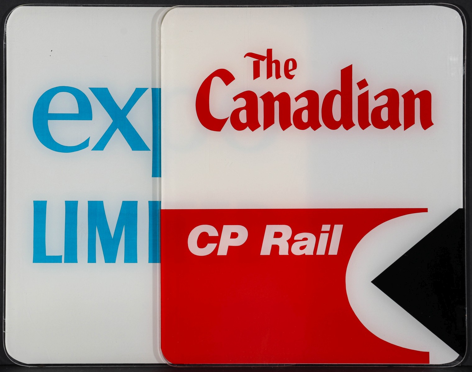TWO CANADIAN PACIFIC RAILROAD DRUMHEAD INSERTS