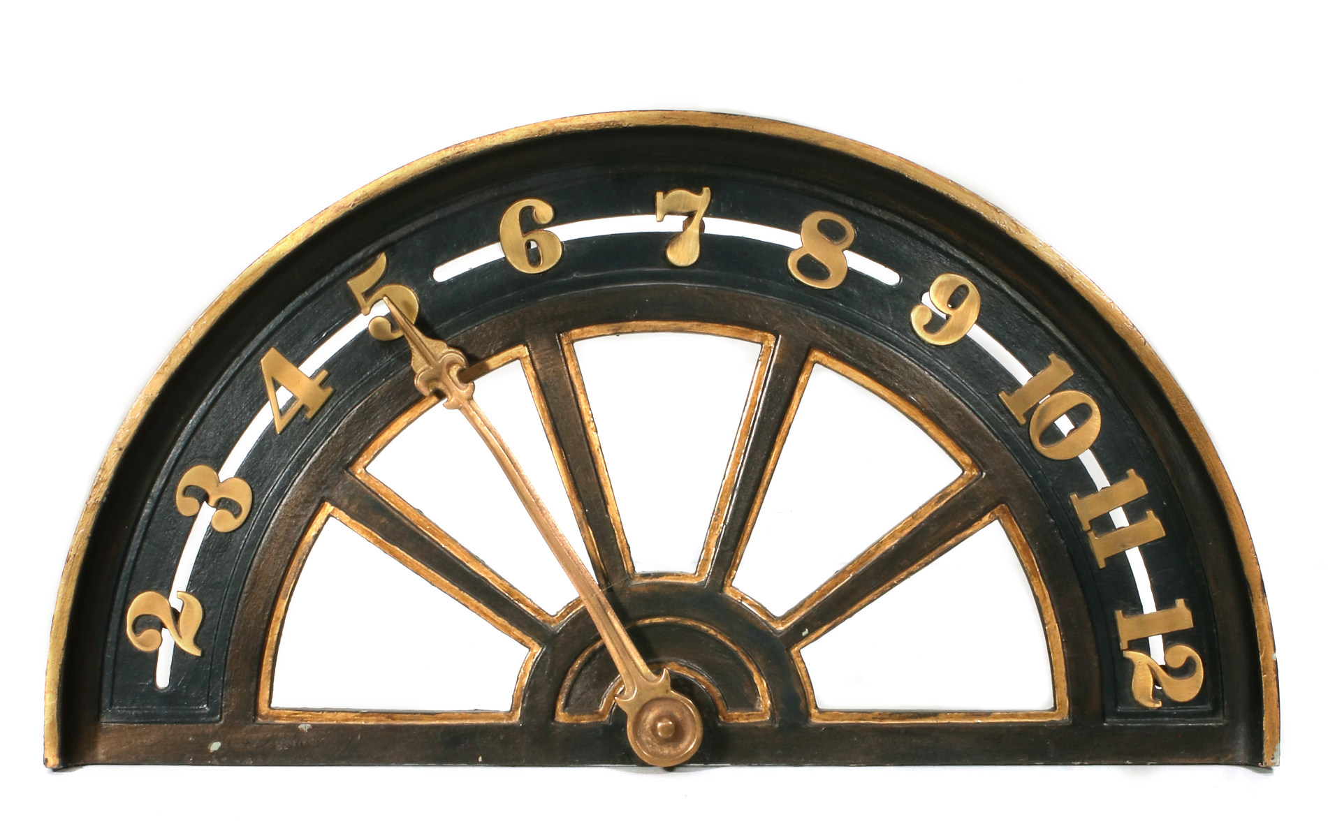 AN EARLY 20TH C IRON AND BRASS ELEVATOR FLOOR INDICATOR