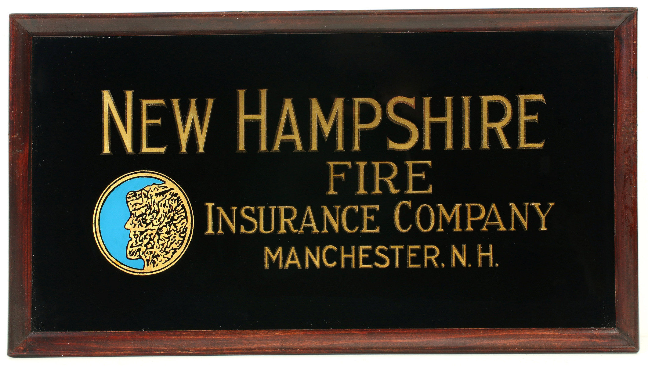 A NEW HAMPSHIRE FIRE INSURANCE CO REVERSE PAINTED SIGN