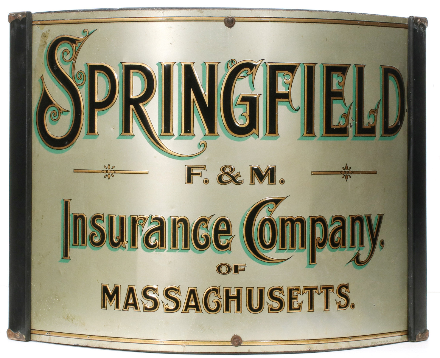 A NICELY 19TH C. CORNER SIGN FOR SPRINGFIELD INSURANCE