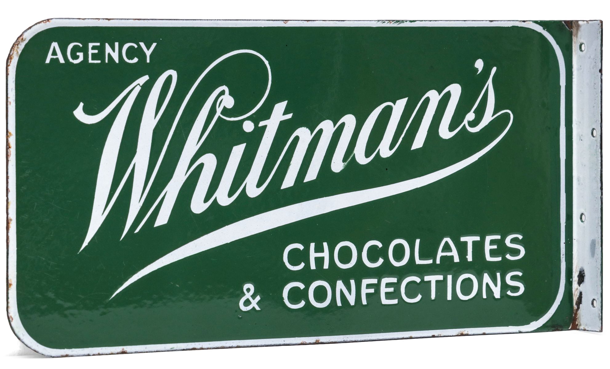 A PORCELAIN ENAMEL SIGN FOR WHITMAN'S CHOCOLATES