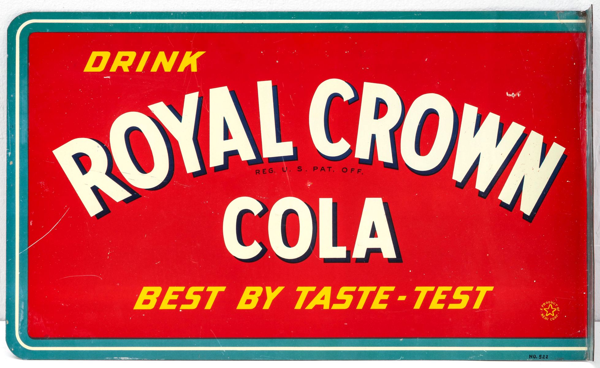 A MID 20TH CENTURY ROYAL CROWN COLA FLANGE SIGN