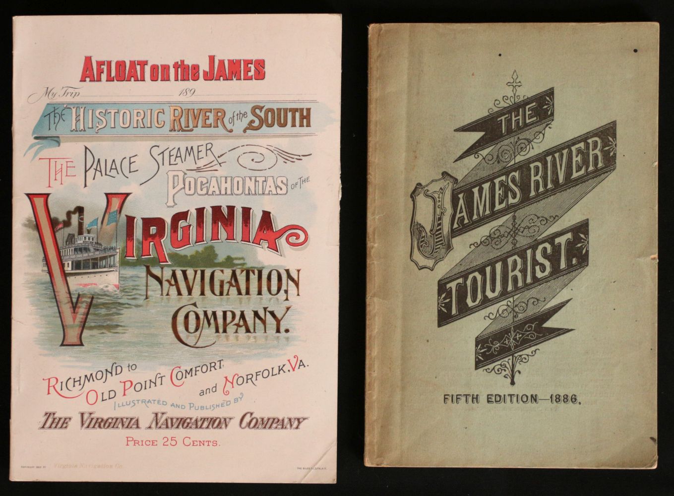 JAMES RIVER VIRGINIA STEAMBOAT TRAVEL BOOKLETS C. 1890