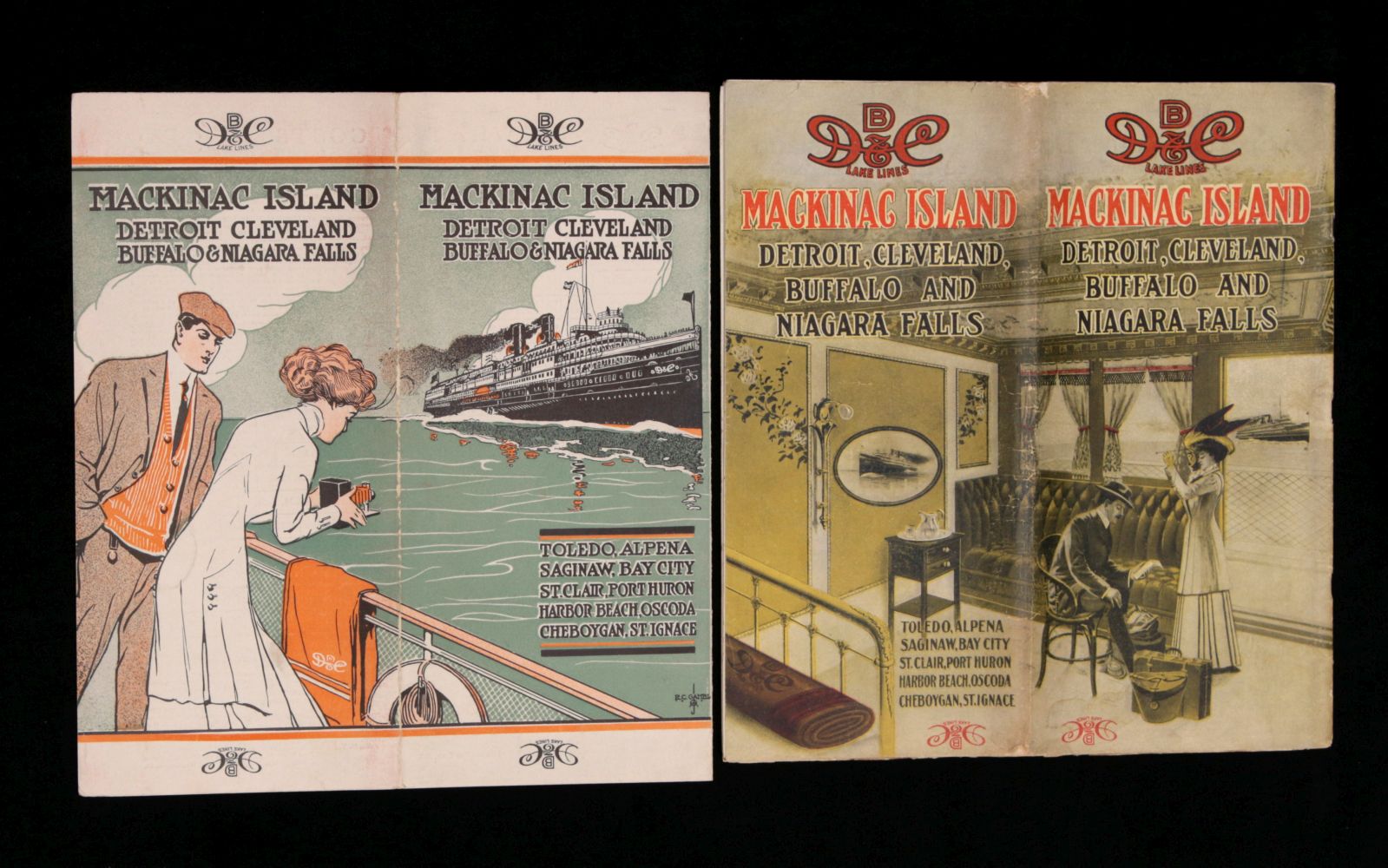 DETROIT & CLEVELAND STEAMSHIP TO MACKINAC ISLAND C 1910