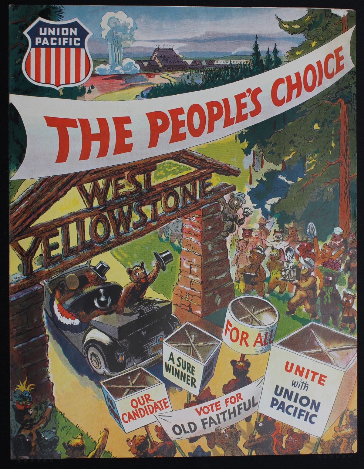 A COLLECTION OF UNION PACIFIC YELLOWSTONE BEARS ADVTG