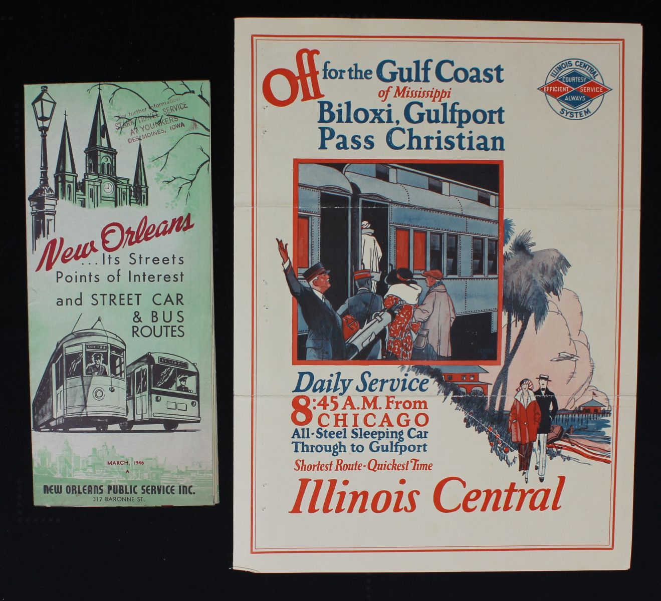 ILLINOIS CENTRAL AND L&N RAILROADS BROCHURES TO FLORIDA