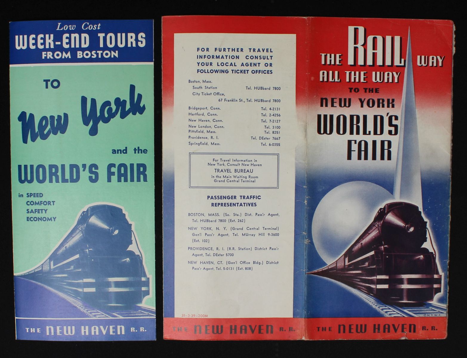 A COLLECTION OF NEW HAVEN RR WORLD'S FAIR EPHEMERA