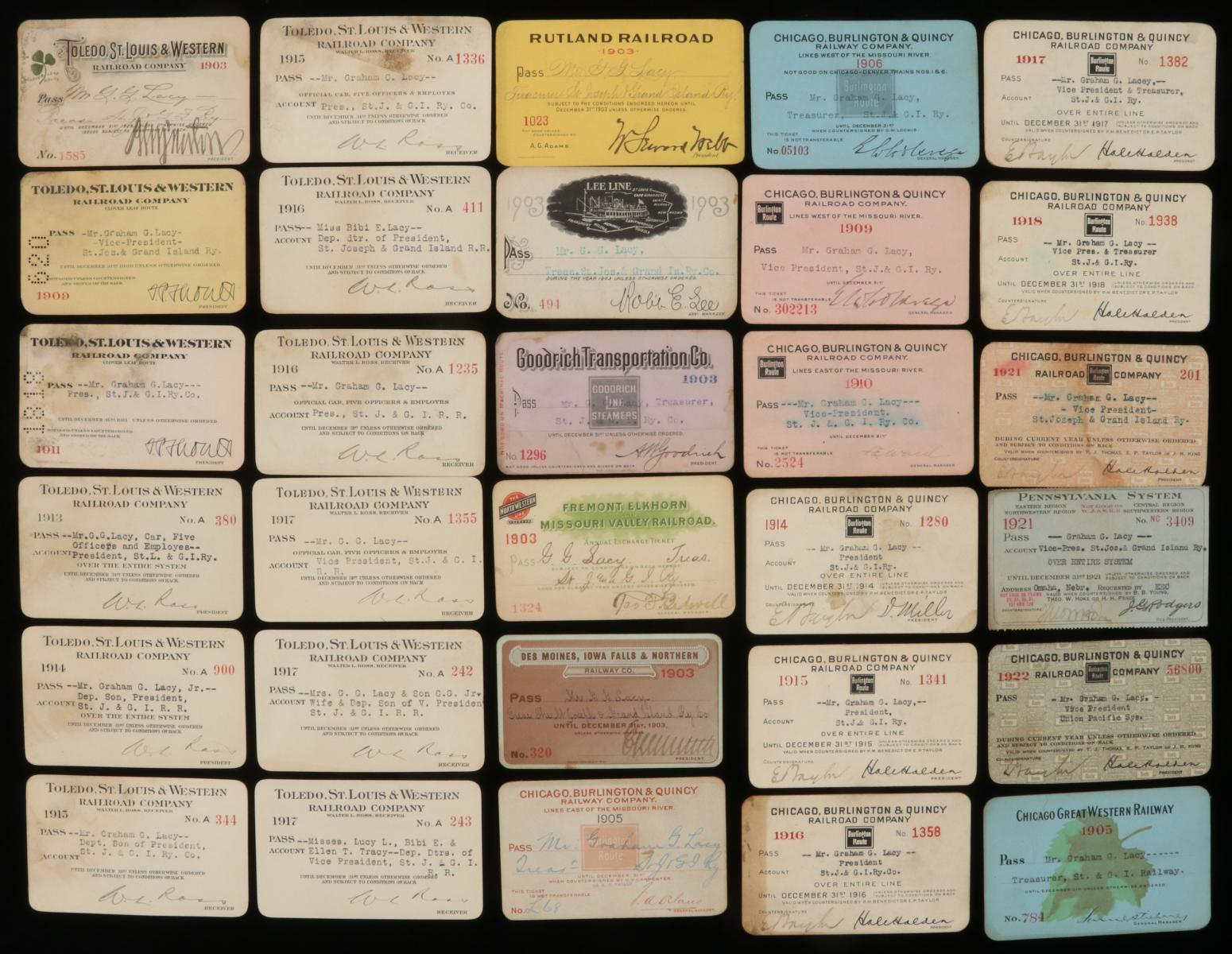 A COLLECTION OF MORE THAN 600 RAILROAD PASSES