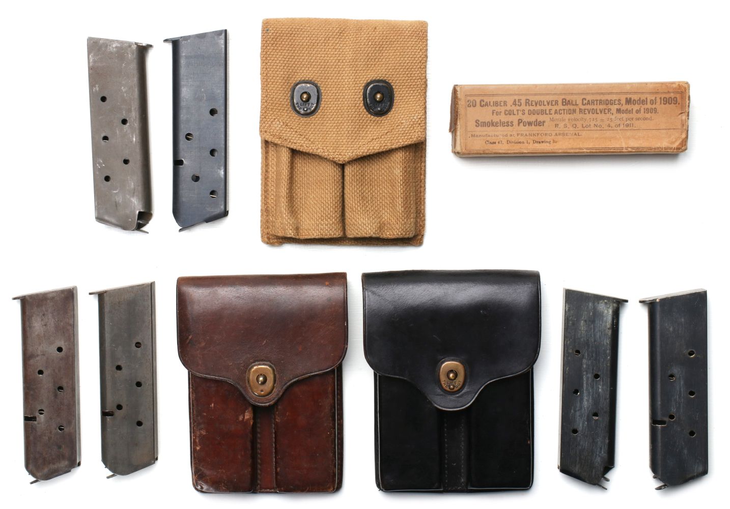 A COLLECTION OF 45 MAG POUCH AND MAGAZINE GEAR