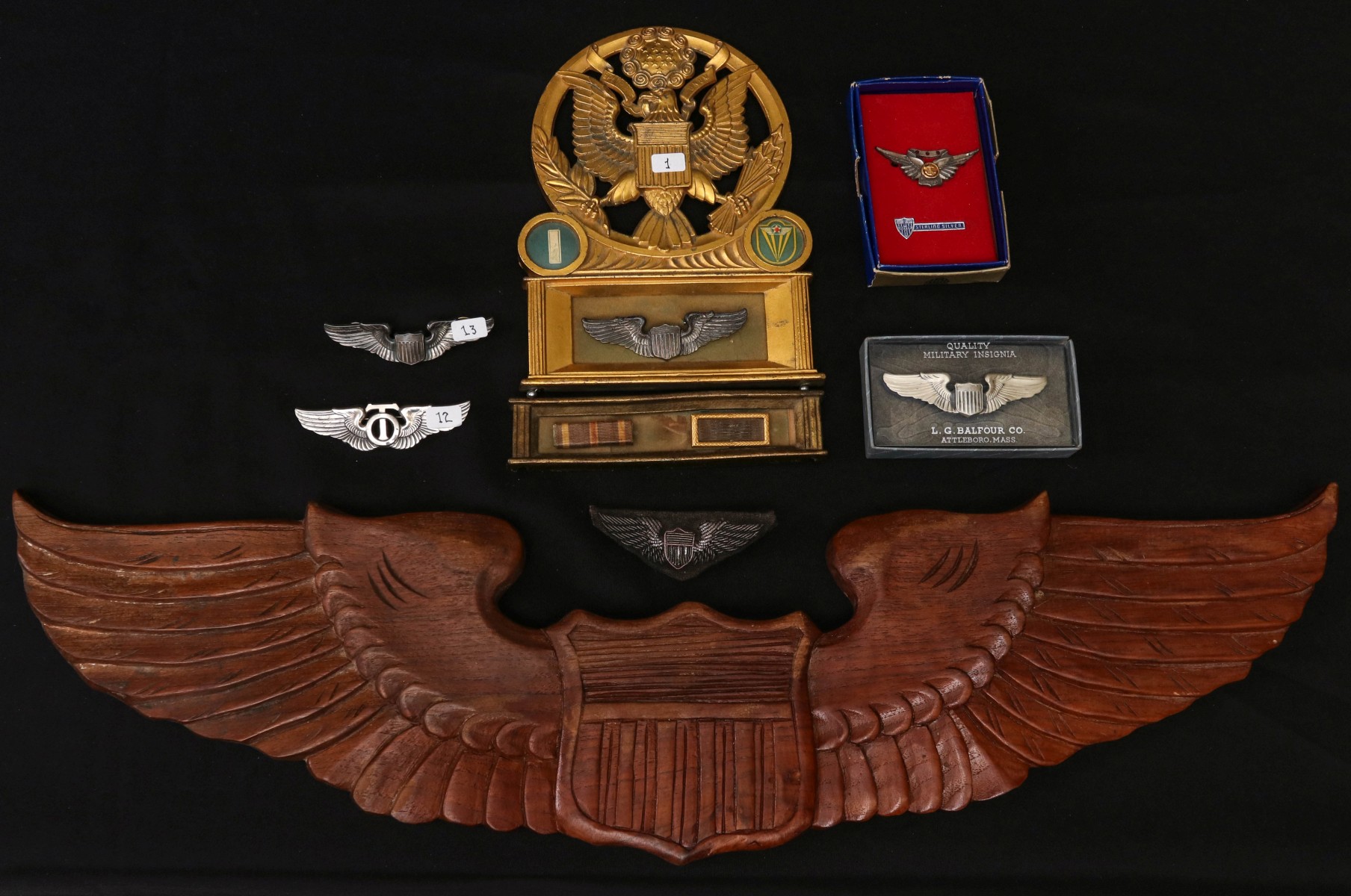AAF AND NAVY AVIATION WINGS, PLAQUES AND RIBBON BARS