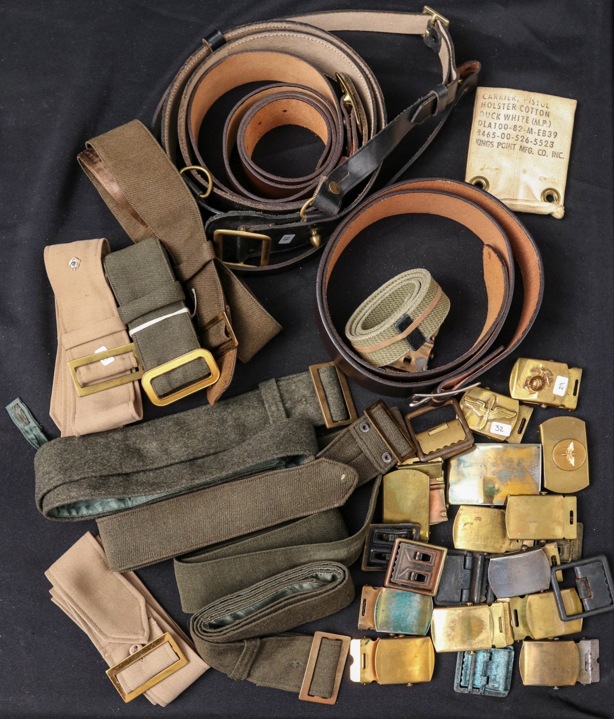 US MILITARY BUCKLES AND BELT GEAR WWI AND KOREAN WAR